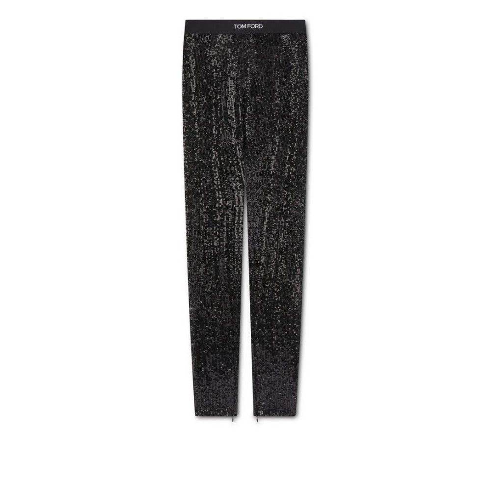 o1loc1c0924 PAW436 Liquid Sequin Leggings in Black