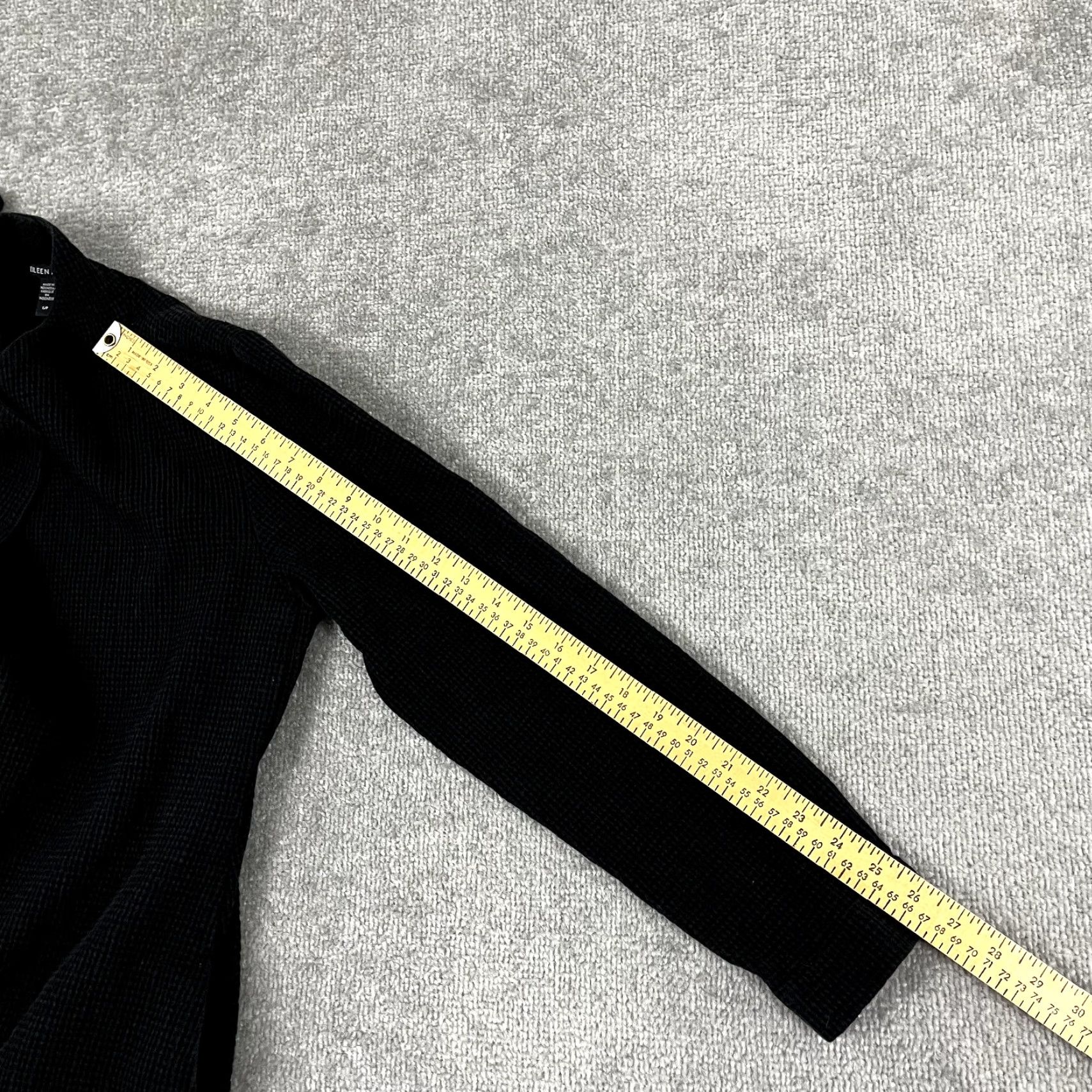 Eileen Fisher Eileen Fisher Cardigan Womens Small Black Open Front Waffle-Knit Organic Cotton Size S / US 4 / IT 40 - 6 Thumbnail