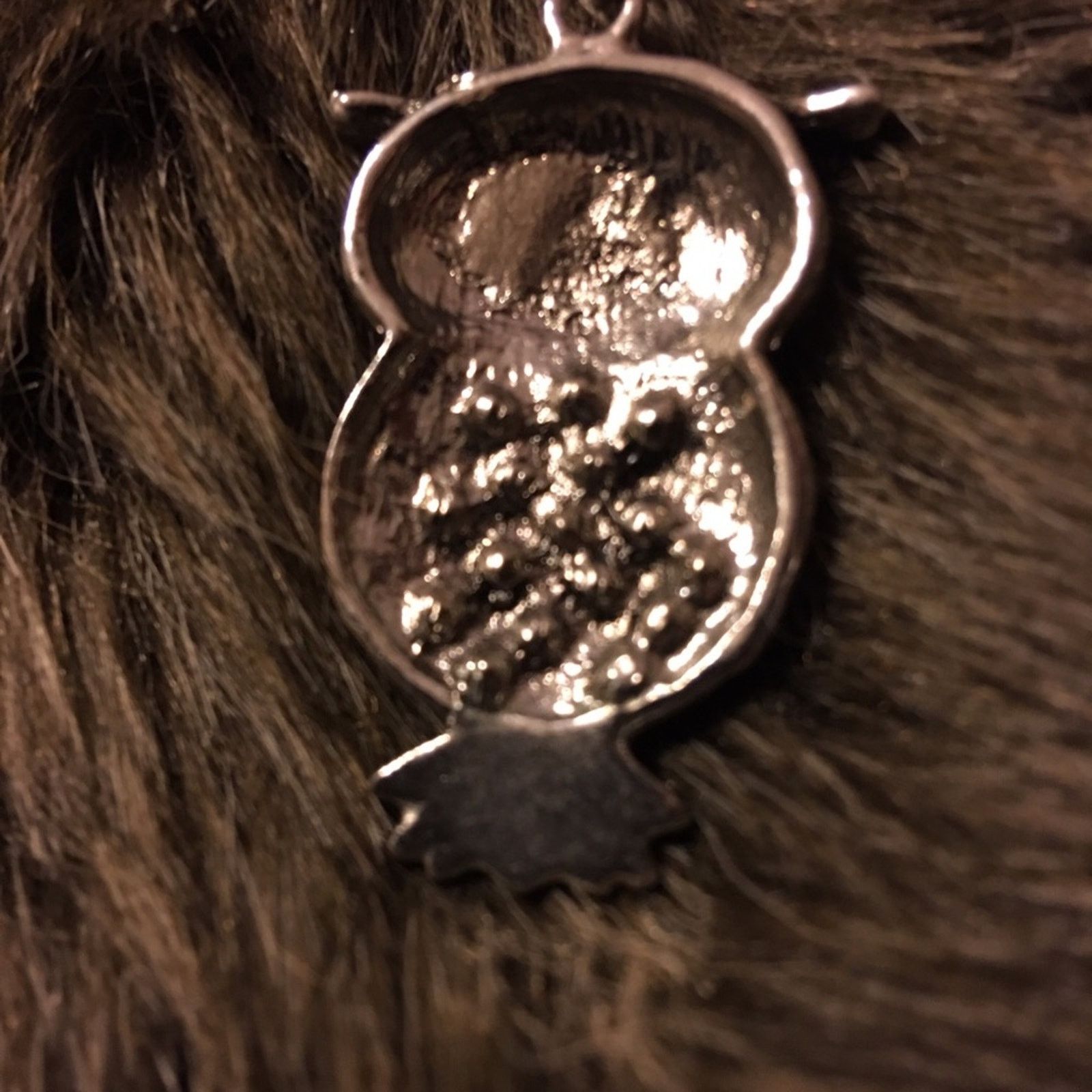Vintage Vintage rhinestone owl pendant on silver chain Size ONE SIZE - 4 Thumbnail
