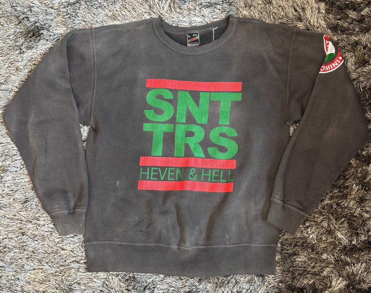 image of Saint Michael X Denim Tears Sweatshirt in Grey, Men's (Size Large)