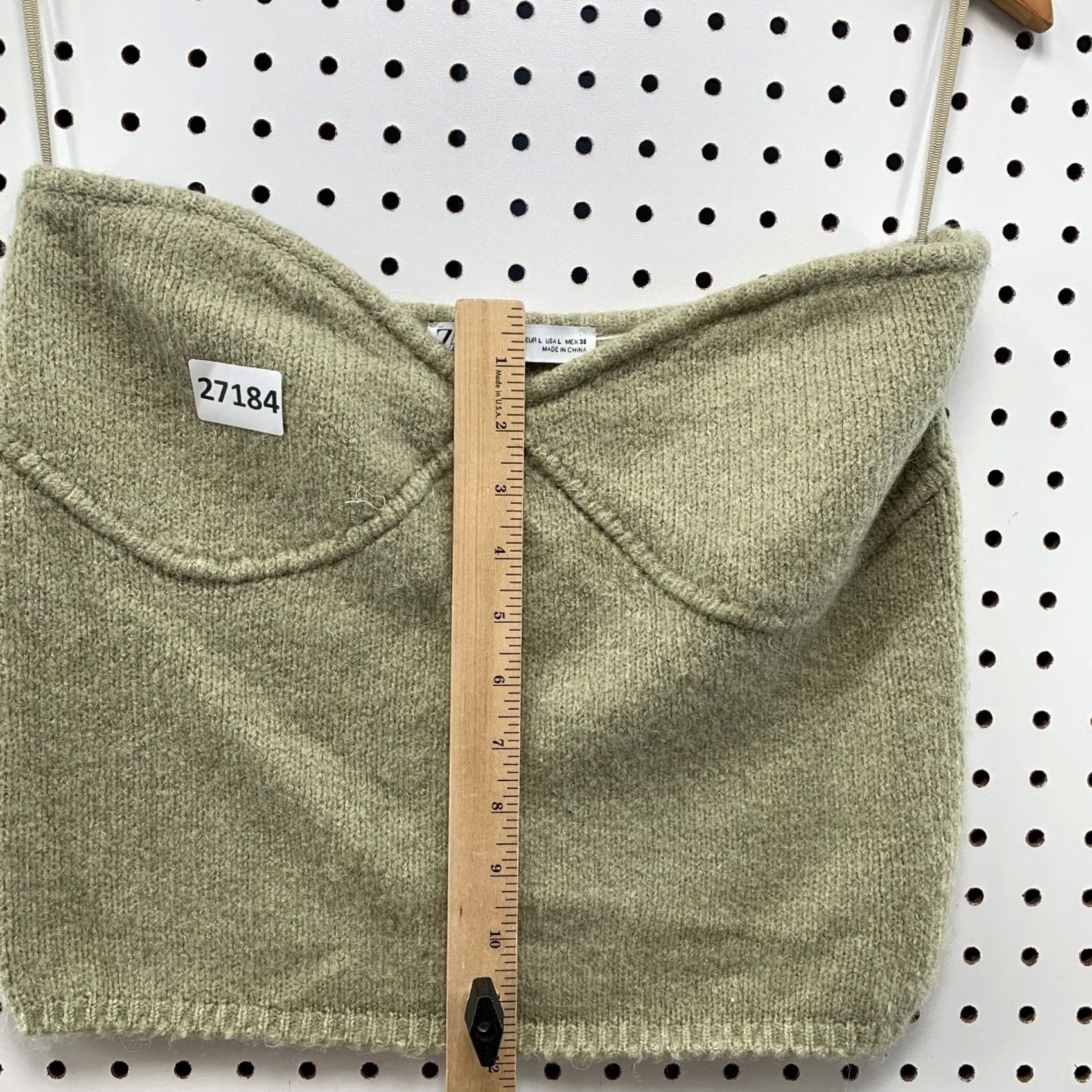 Zara Zara Wool Blend Tank Crop Top Womens Large Beige 16" Width Size L / US 10 / IT 46 - 7 Thumbnail