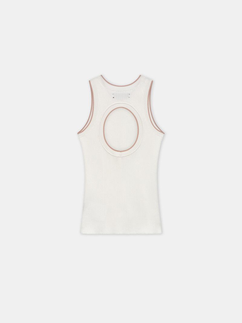 Amiri o1s1wg110526 Open Back Tank Top in White Size XL / US 12-14 / IT 48-50 - 2 Thumbnail