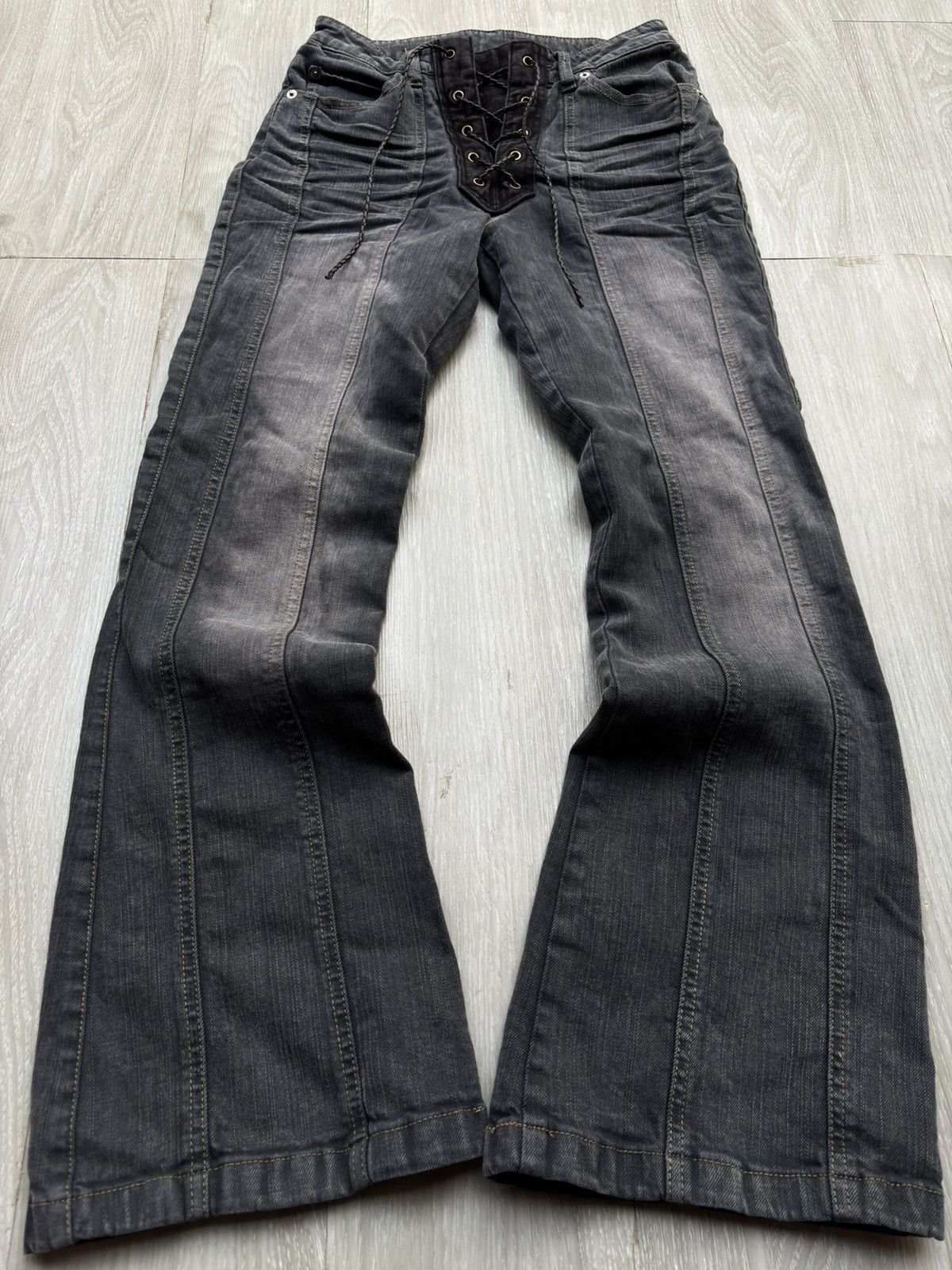 REAL D lace up flare jeans