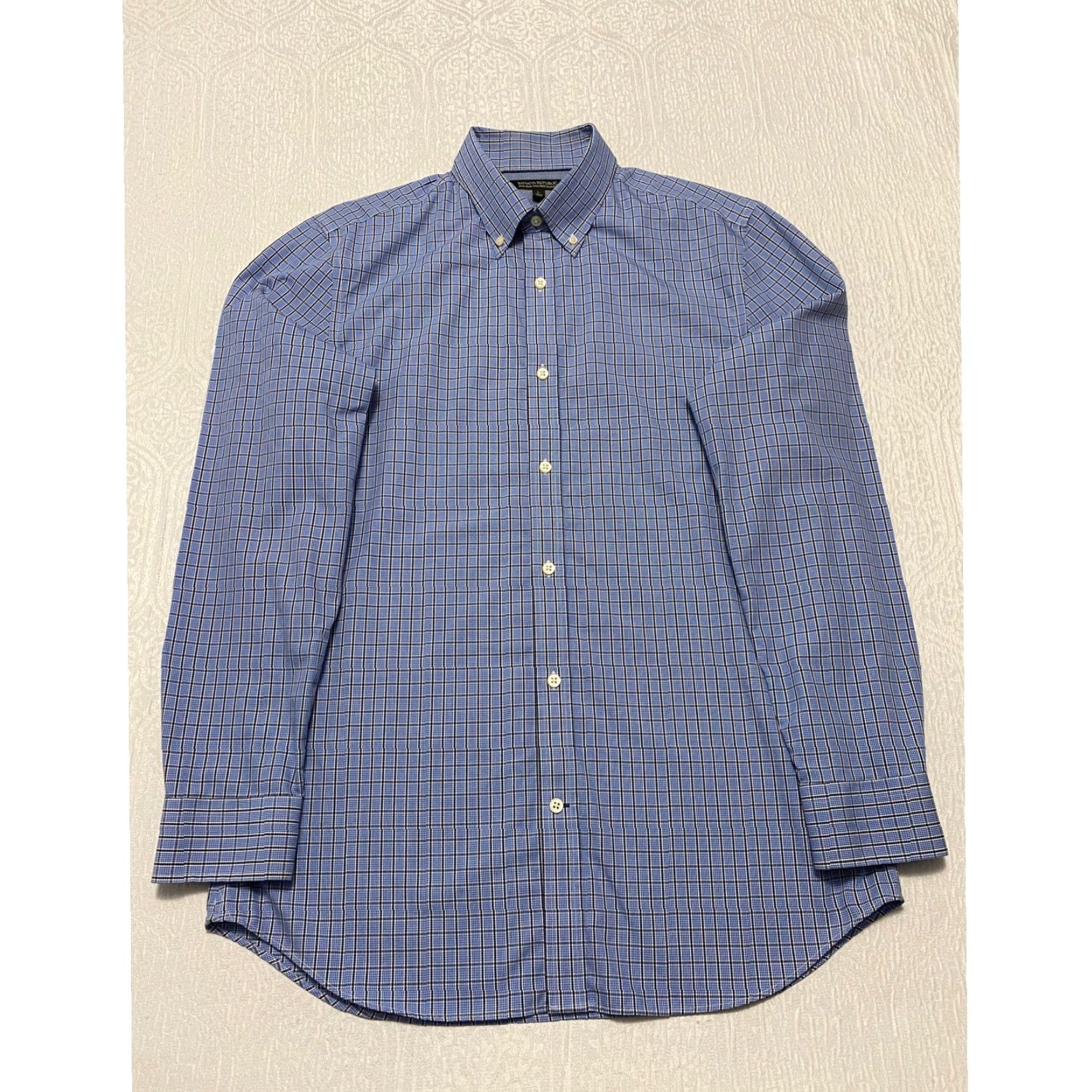 Banana Republic Banana Republic Shirt Dress Shirt Men L Blue Check Button-Down Slim Fit Casual, Business Size US L / EU 52-54 / 3 - 2 Thumbnail
