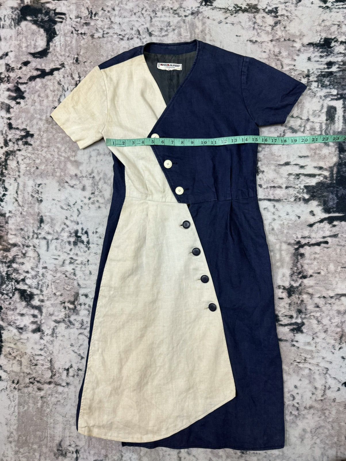 Saint Laurent Paris YVES SAINT LAURENT PARIS RIVE GAUCHE 1970’s LINEN DAY DRESS Size XS / US 0-2 / IT 36-38 - 14 Thumbnail