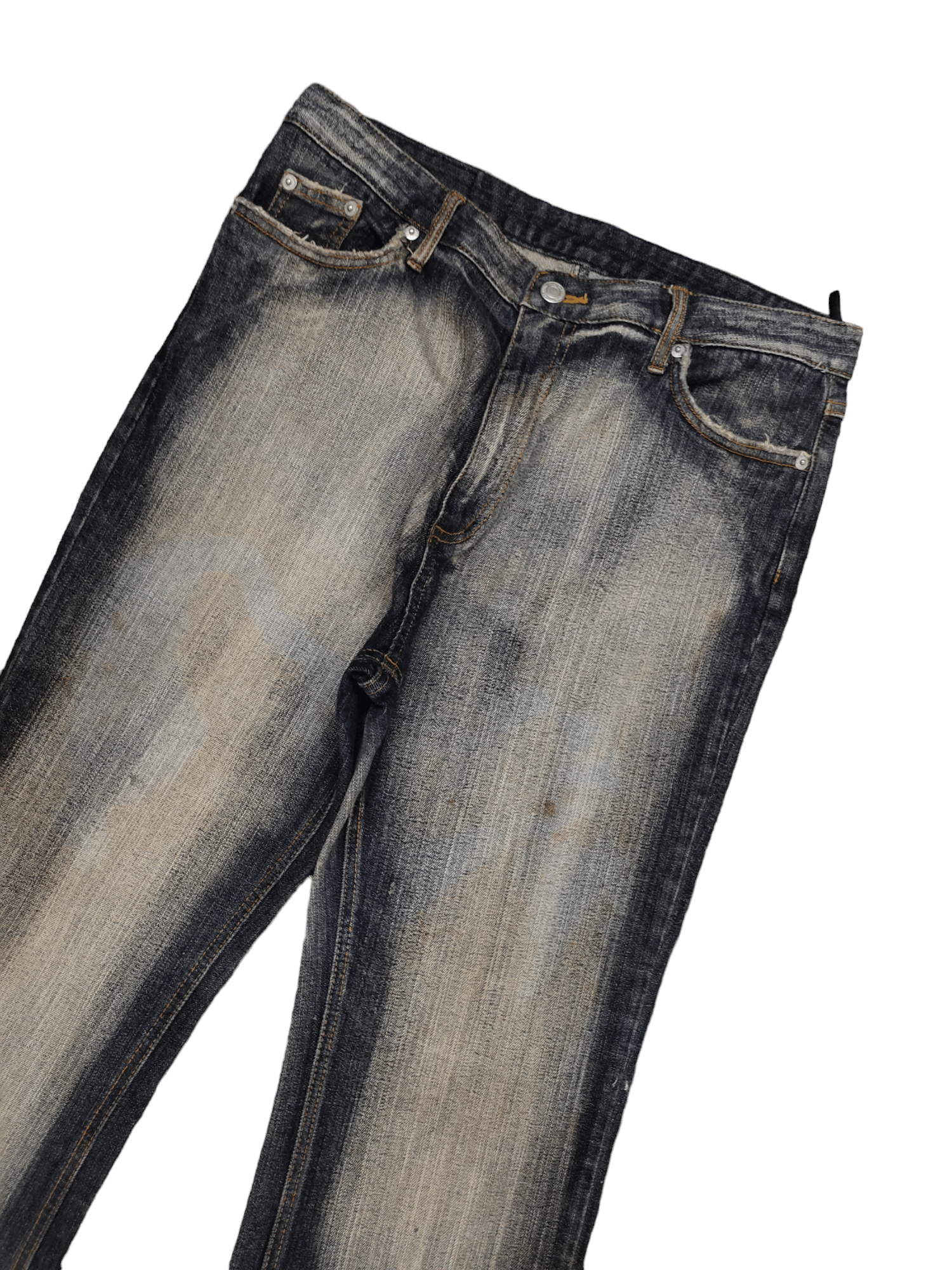 If Six Was Nine × Le Grande Bleu (L.G.B.) × Tornado Mart Flare Jeans Jouer Aur Faded Wash Denim Bootcut Y2k Size US 32 / EU 48 - 4 Thumbnail