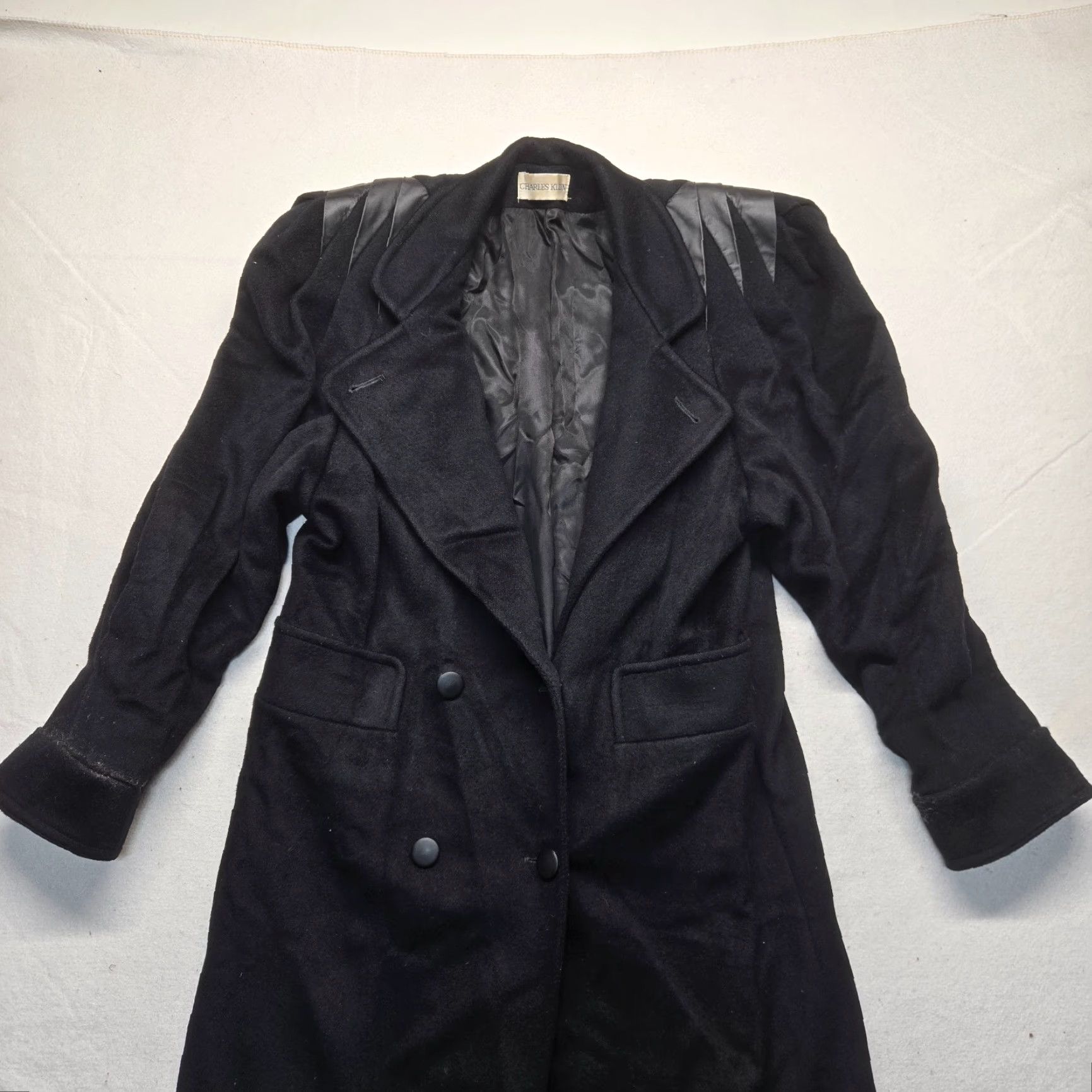 Vintage VINTAGE Charles Klein Trench Coat Coat Womens Adult Medium Black Wool Maxi Winter Fall 90s Mens Womens Size M / US 6-8 / IT 42-44 - 2 Thumbnail