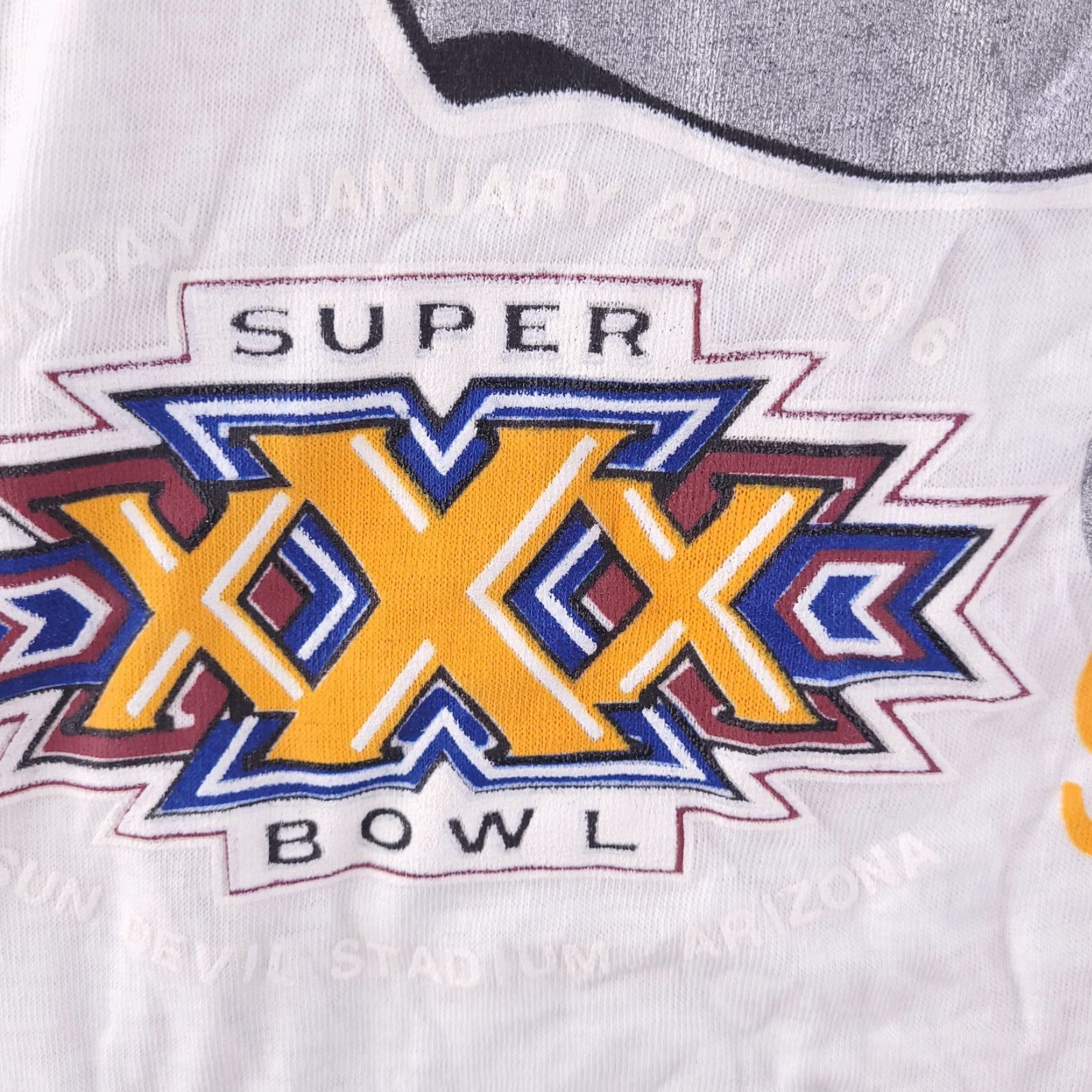 Vintage VINTAGE Wizard T shirt Mens L White Cowboys 1996 Superbowl Single Stitch? Size US L / EU 52-54 / 3 - 3 Thumbnail