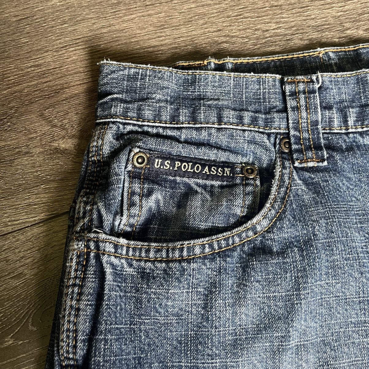 U.S. Polo Assn. Vintage 2000s US Polo Assn Flag Carpenter Denim Jean Shorts Size US 38 / EU 54 - 6 Thumbnail