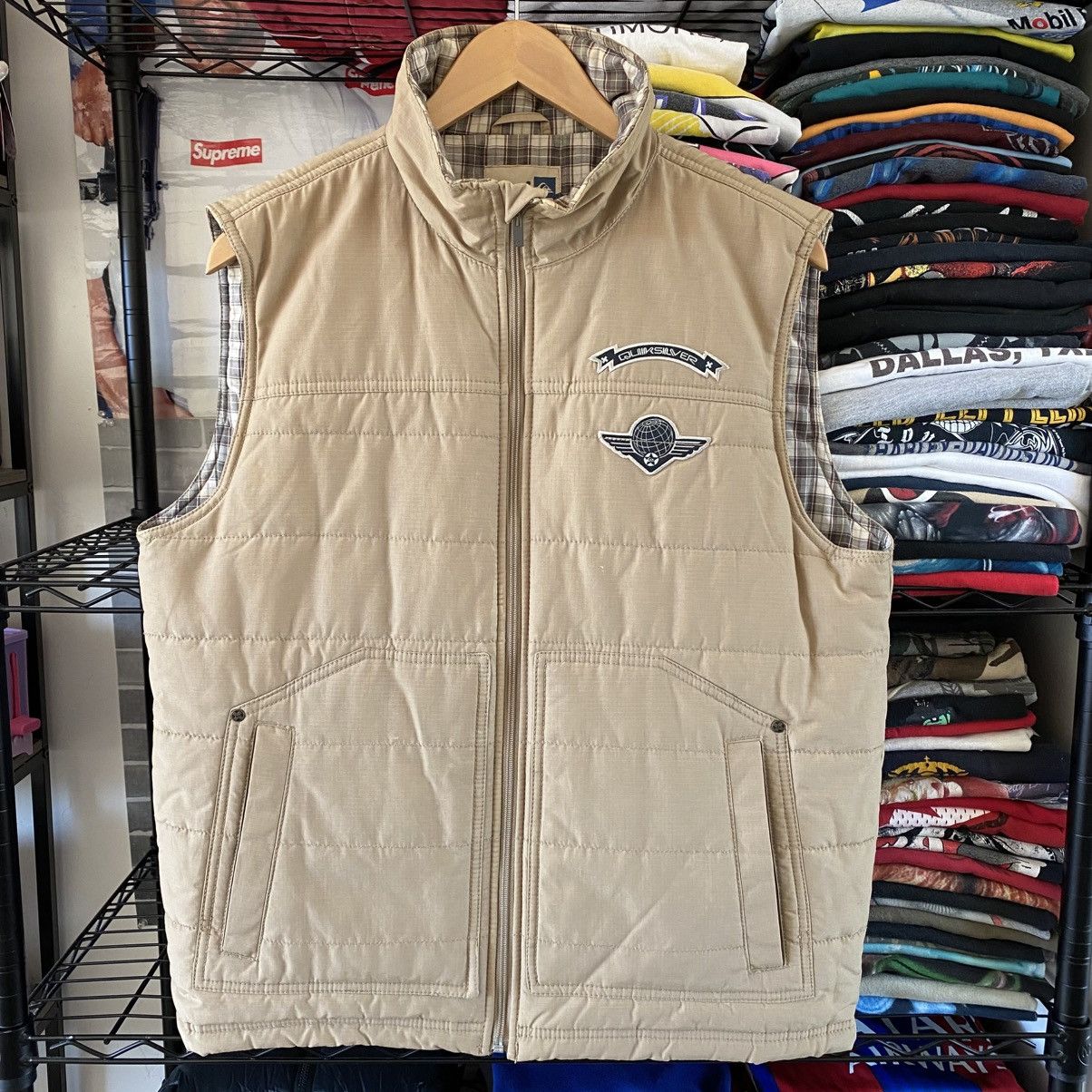 Quiksilver Vintage Quiksilver Puffy Vest Plaid Lined Grunge Skater Y2K Size US M / EU 48-50 / 2 - 1 Thumbnail