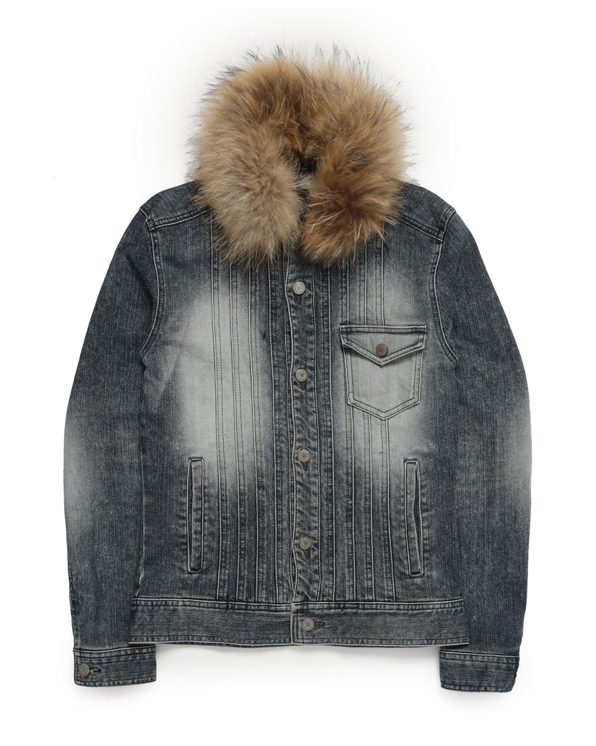 If Six Was Nine × Japanese Brand × Le Grande Bleu (L.G.B.) Morgan homme fur denim jacket Size US S / EU 44-46 / 1 - 1 Thumbnail