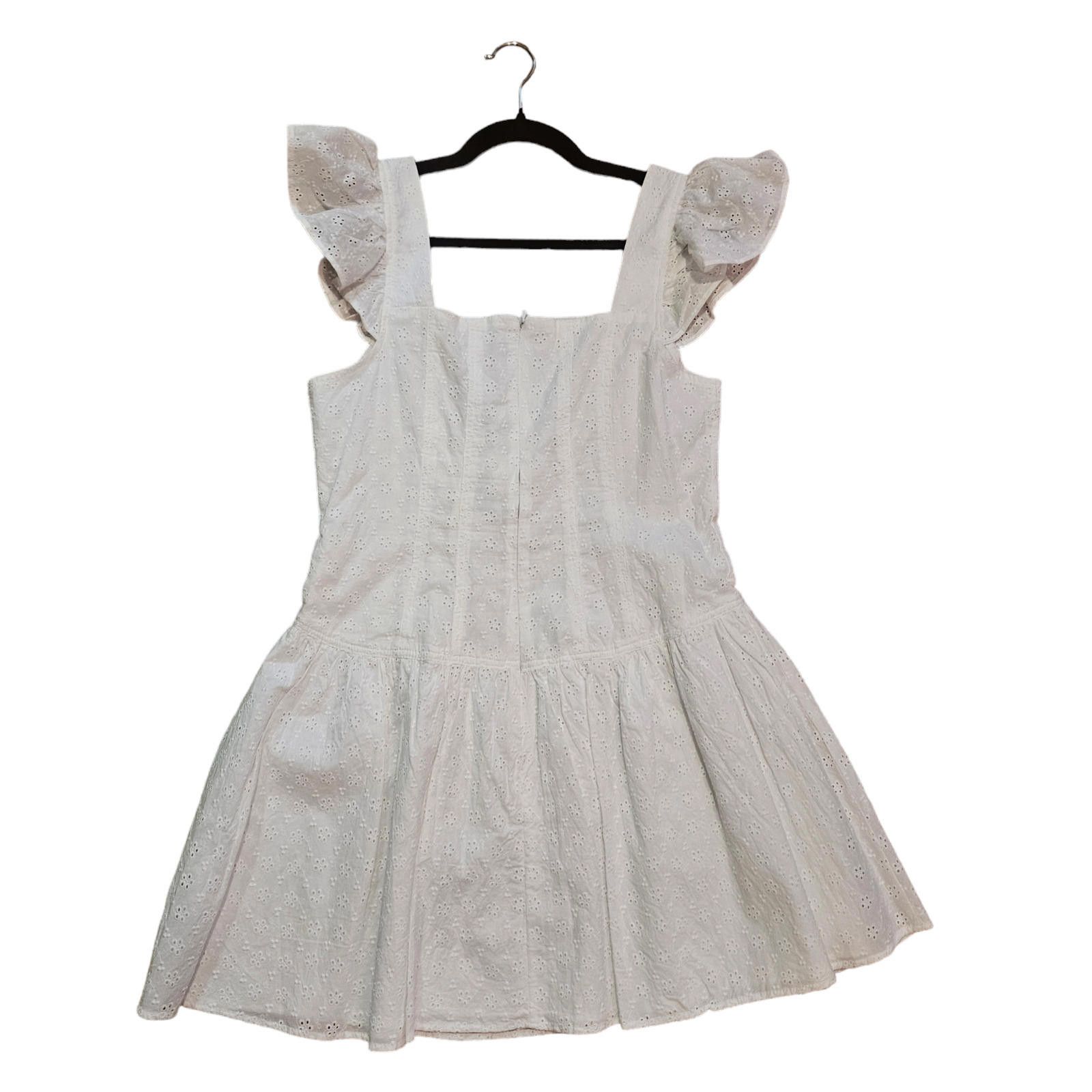 Designer Chelsea & Violet Seamed Eyelet Mini Dress sz 10 Size L / US 10 / IT 46 - 2 Thumbnail