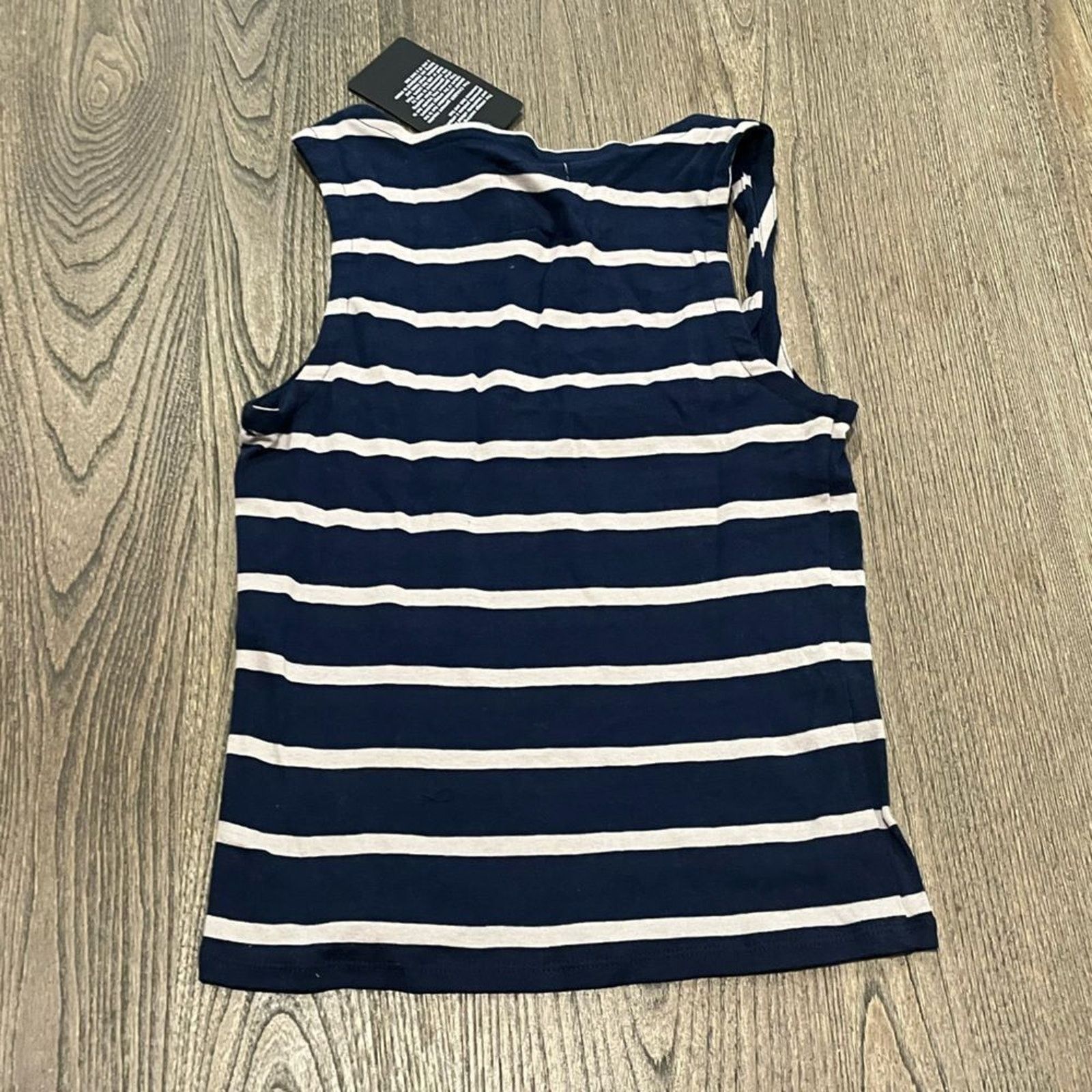 Vintage NWT Chaser Navy White Striped Tank Top Scoop Neck Size S Size S / US 4 / IT 40 - 5 Thumbnail