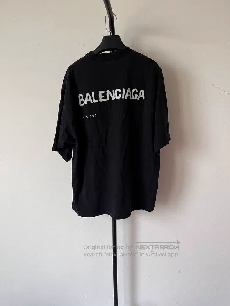 Balenciaga Balenciaga Logo Letter Print Round Neck Short Sleeve T-Shi Size US M / EU 48-50 / 2 - 2 Thumbnail