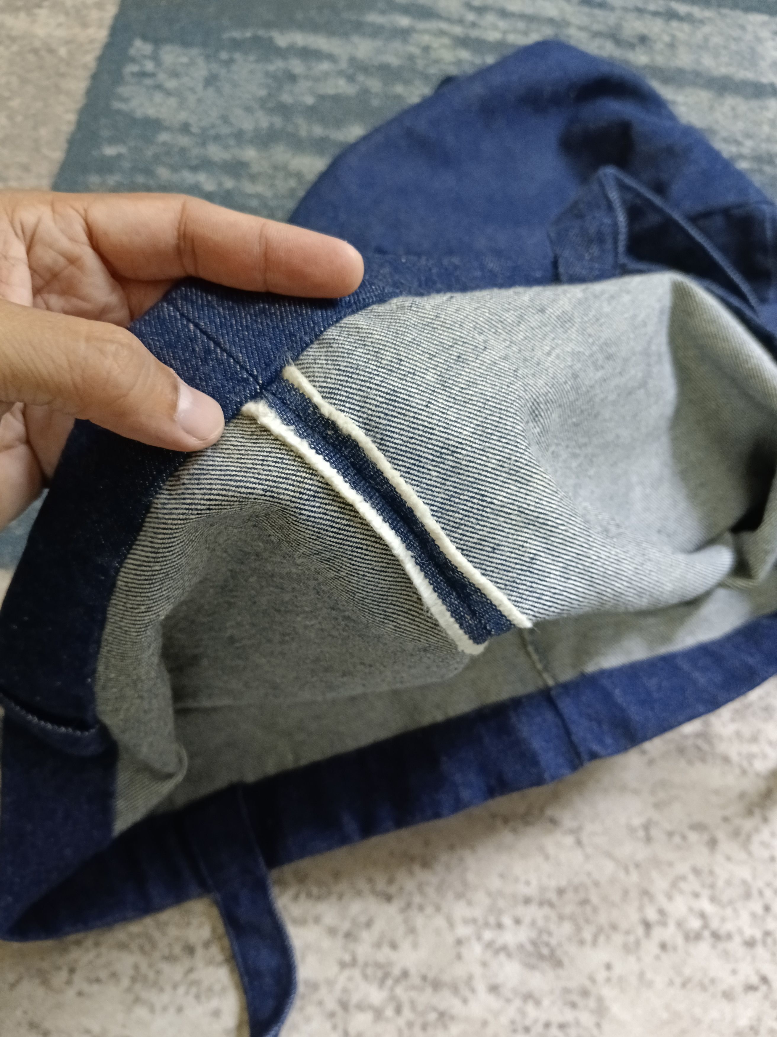 Blue Blue Japan TOTE BAG LARGE INDIGO DENIM SLEVEDGE Size ONE SIZE - 7 Thumbnail