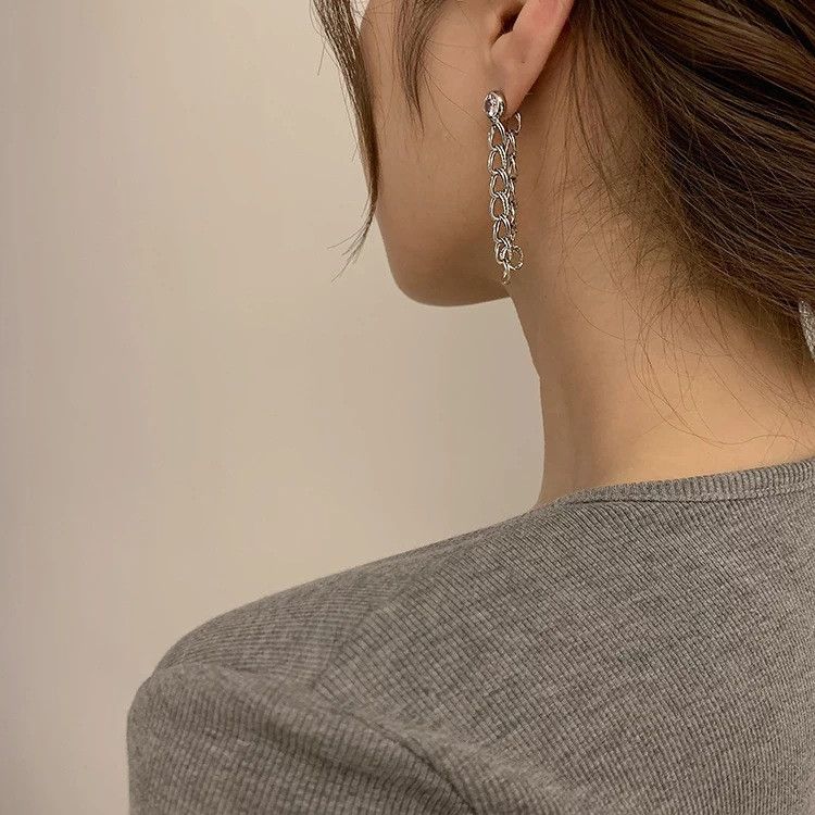 Jewelry Hip-hop Earrings One Pairs Chrome Jewelry Size ONE SIZE - 4 Thumbnail