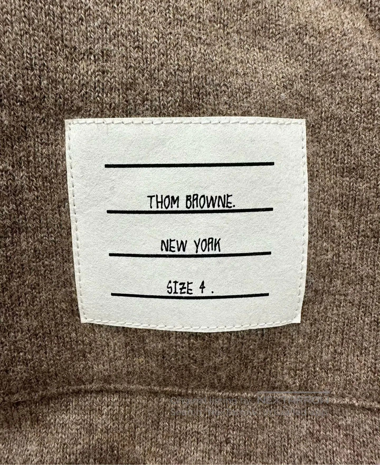 Thom Browne Thom Browne Brown classic four-stripe cashmere hooded swea Size US XL / EU 56 / 4 - 5 Thumbnail