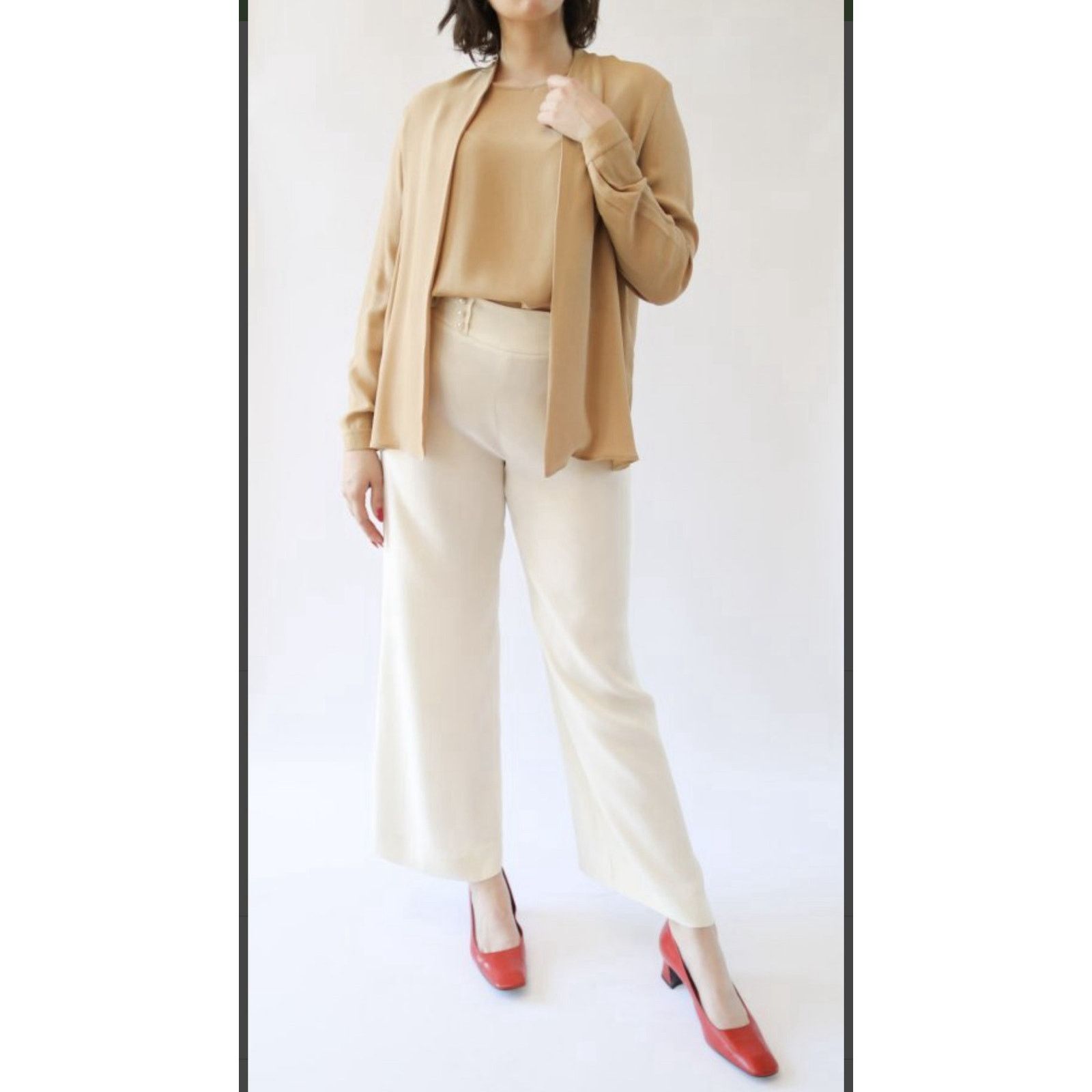 Emporio Armani Emporio Armani Nude Silk Blouse - Size 44 Size XL / US 12-14 / IT 48-50 - 12 Thumbnail