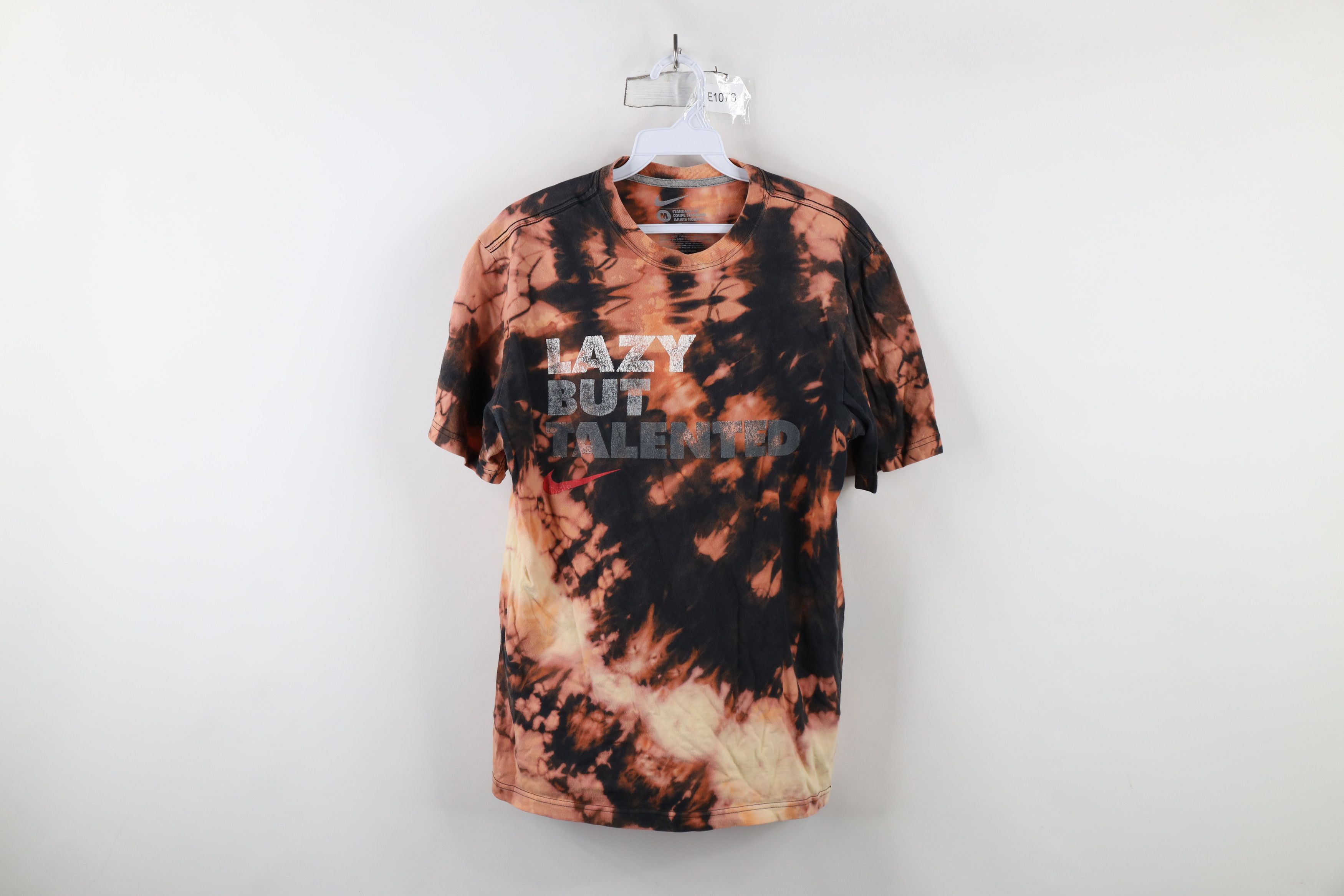 Nike × Vintage Vintage Y2K Nike Acid Wash Lazy But Talented Swoosh T-Shirt Size US M / EU 48-50 / 2 - 1 Thumbnail