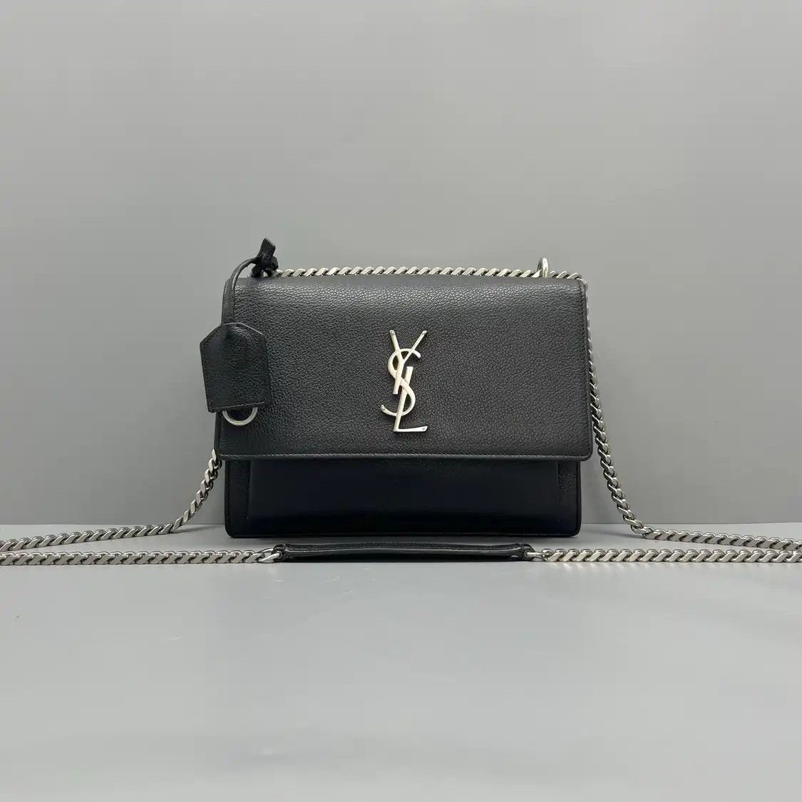 Saint Laurent Paris Saint Laurent Paris YSL SUNSET Medium black cowhide leather 日落bag shoulder bag Size ONE SIZE - 1 Thumbnail