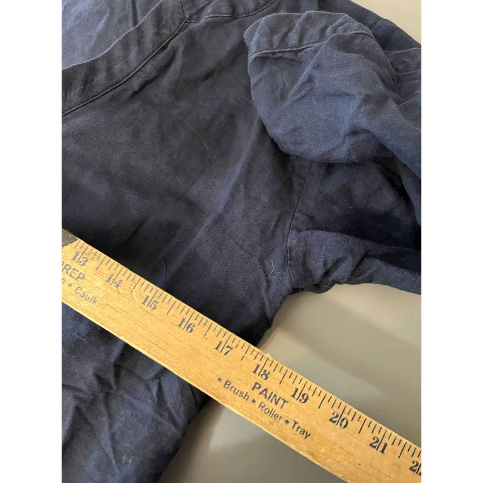 J.Crew VINTAGE J.CREW Linen Tunic Womens Small Navy Blue V-Neck 3/4 Sleeve Embroidered Dress Size S / US 4 / IT 40 - 4 Thumbnail