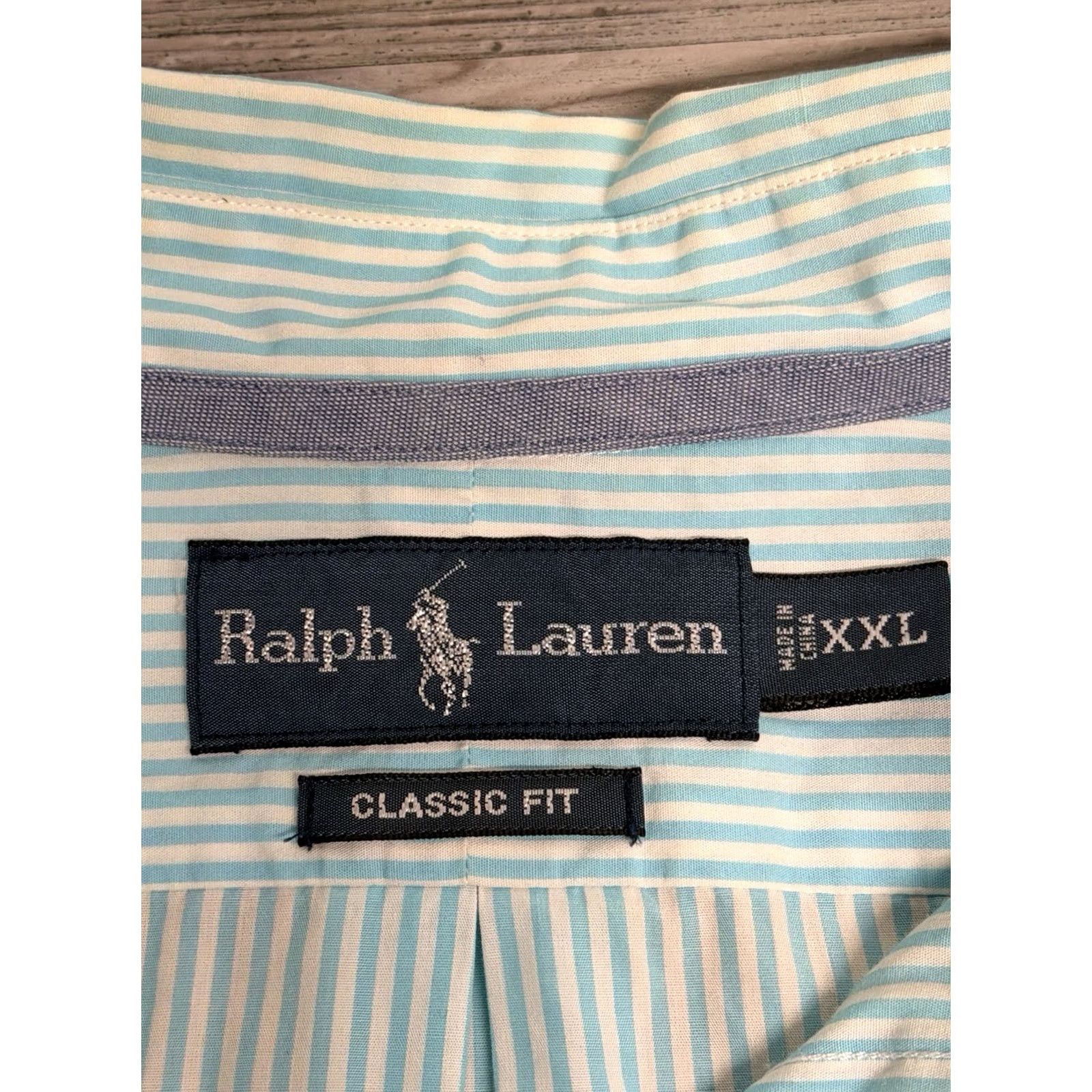 Ralph Lauren VINTAGE Ralph Lauren Classic Fit Oxford Shirt 2XL Green Striped Long Sleeve Button-Up Men’s Shirt Size US XXL / EU 58 / 5 - 6 Thumbnail