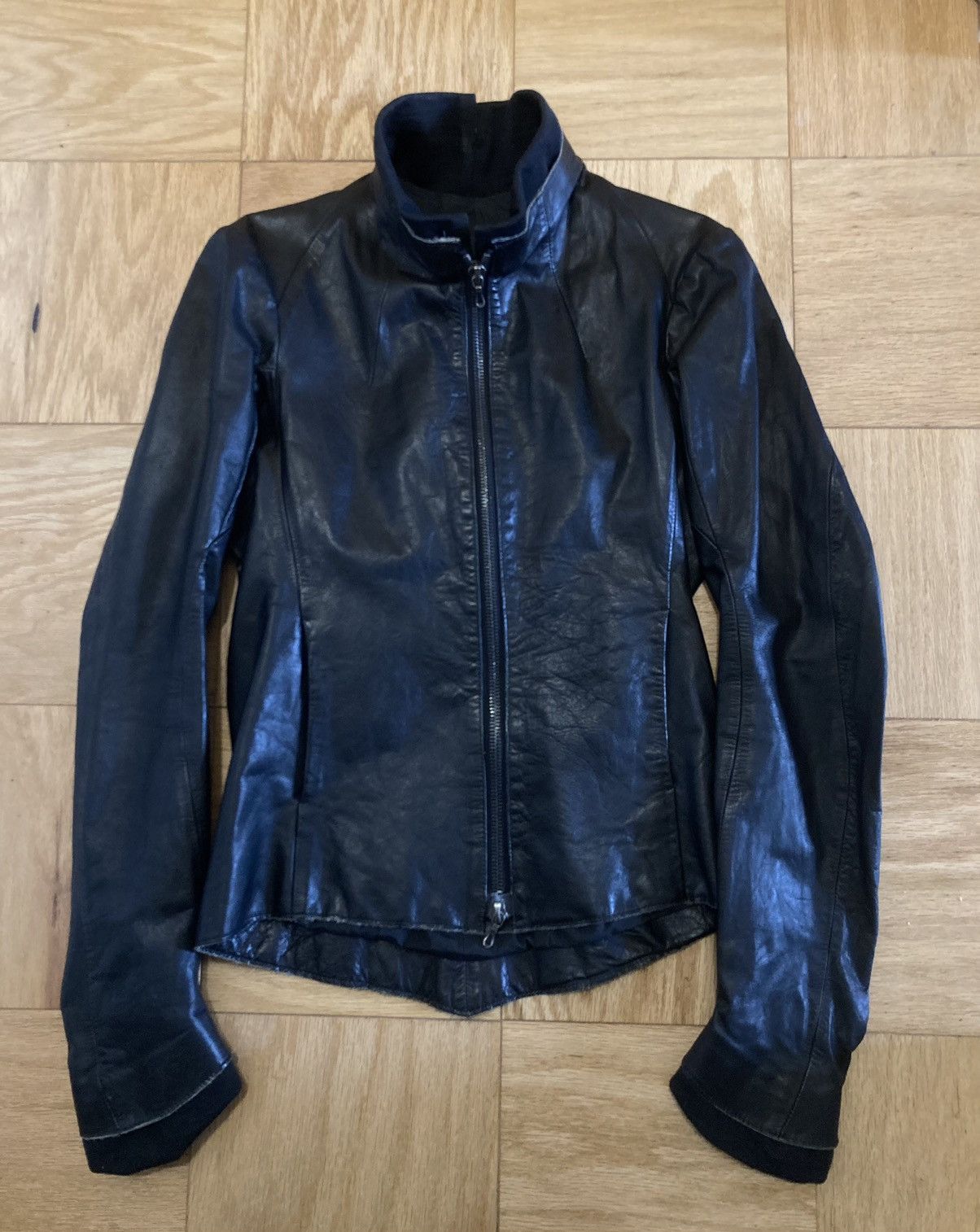 image of Devoa Horse Leather Jacket Black, Men's (Size Small)