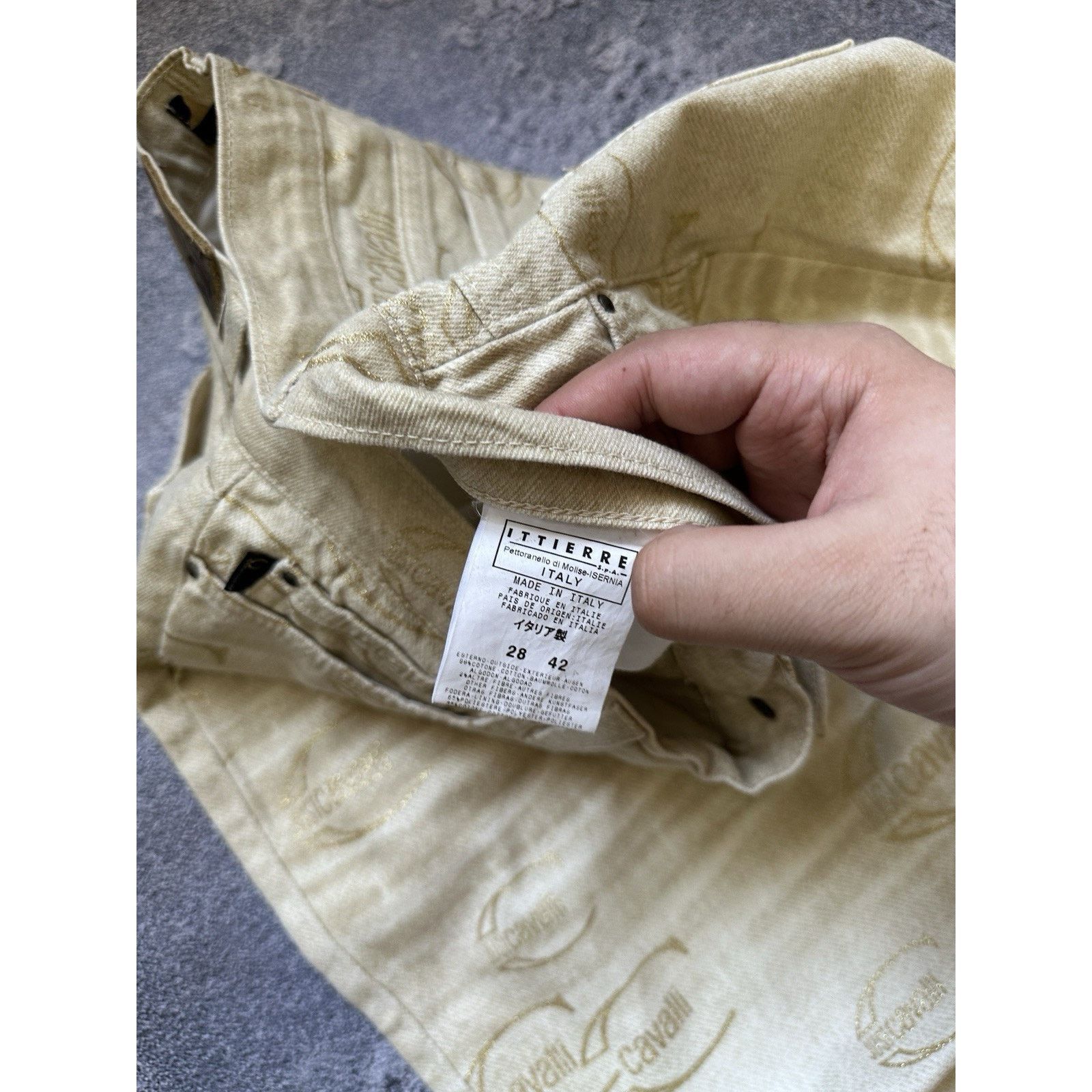 Just Cavalli Vintage Just Cavalli Monogram Mens Gold Jeans Pants Size 28 Size US 28 / EU 44 - 8 Thumbnail
