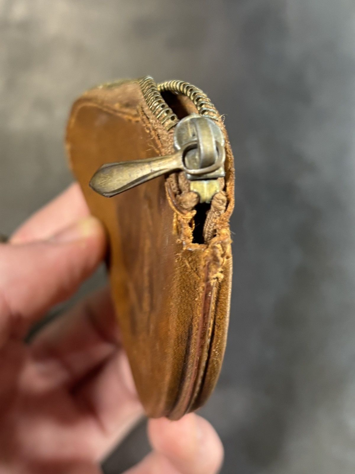 Vintage True Vintage Leather Coin Purse West Germany Horse Brass 60s Size ONE SIZE - 12 Thumbnail