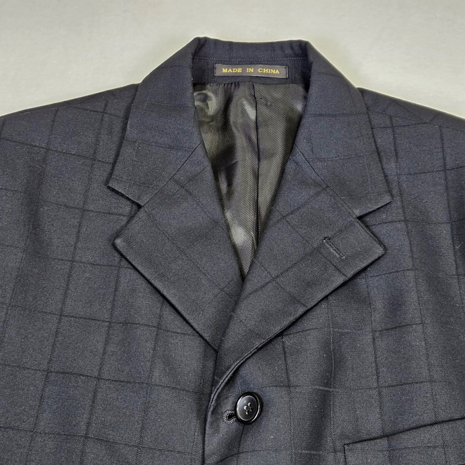 Other Italian Windowpane Overcoat Blazer Mens 40L Size 40L - 3 Thumbnail