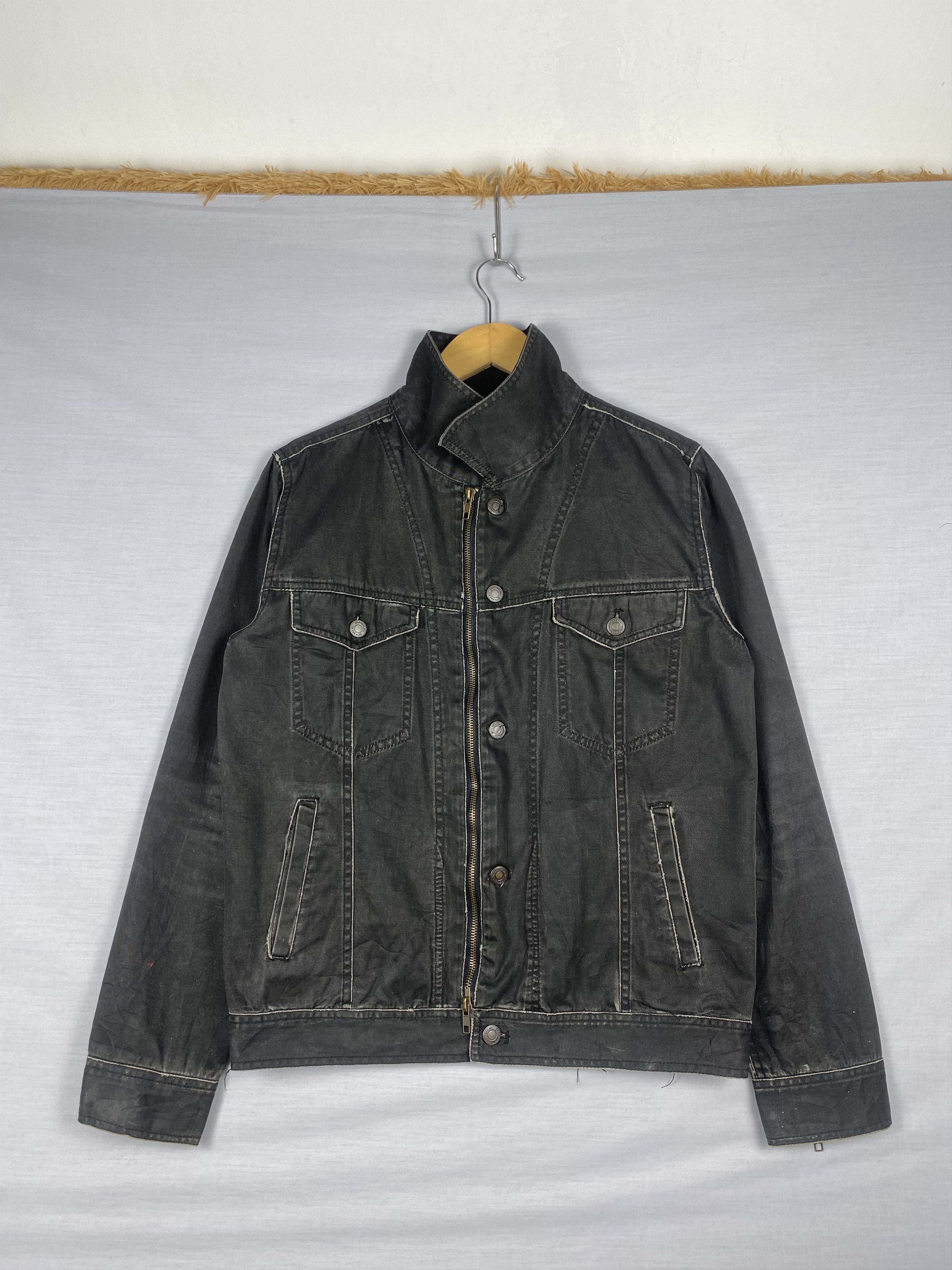 Vintage Japanese Multi Pocket Plain Canvas Jacket