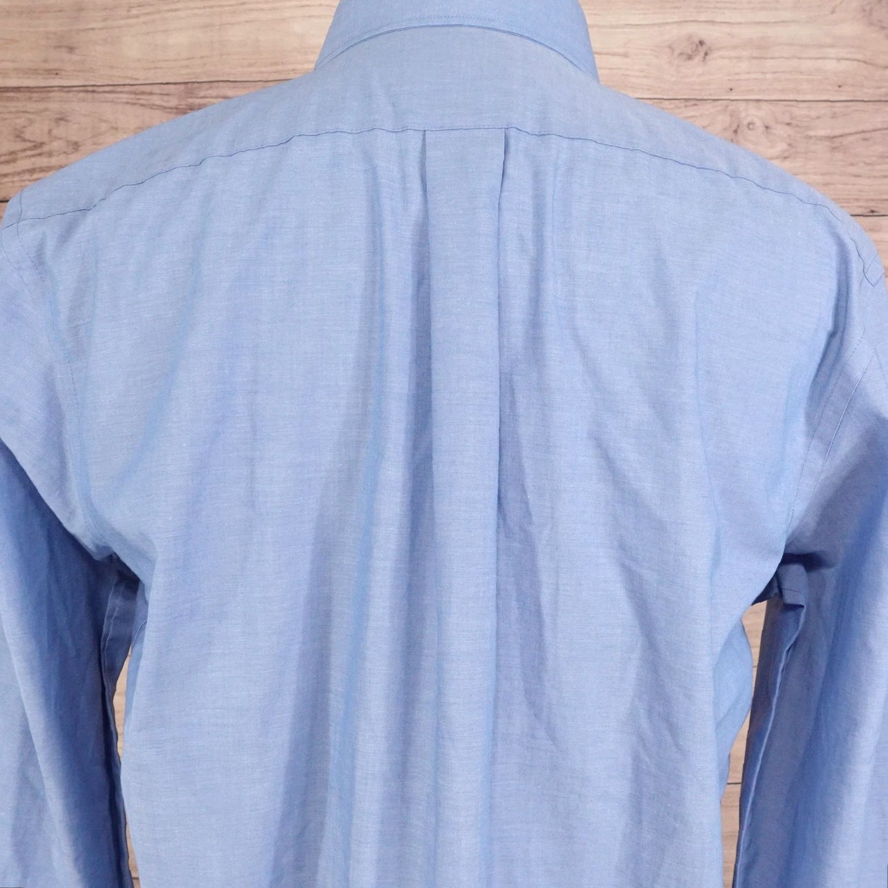 Stafford Stafford Dress Shirt Mens 16 34/35 Blue Regular Fit Travel Performance Super Shirt Top Cuff Barrel Pocket Size 42R - 5 Thumbnail