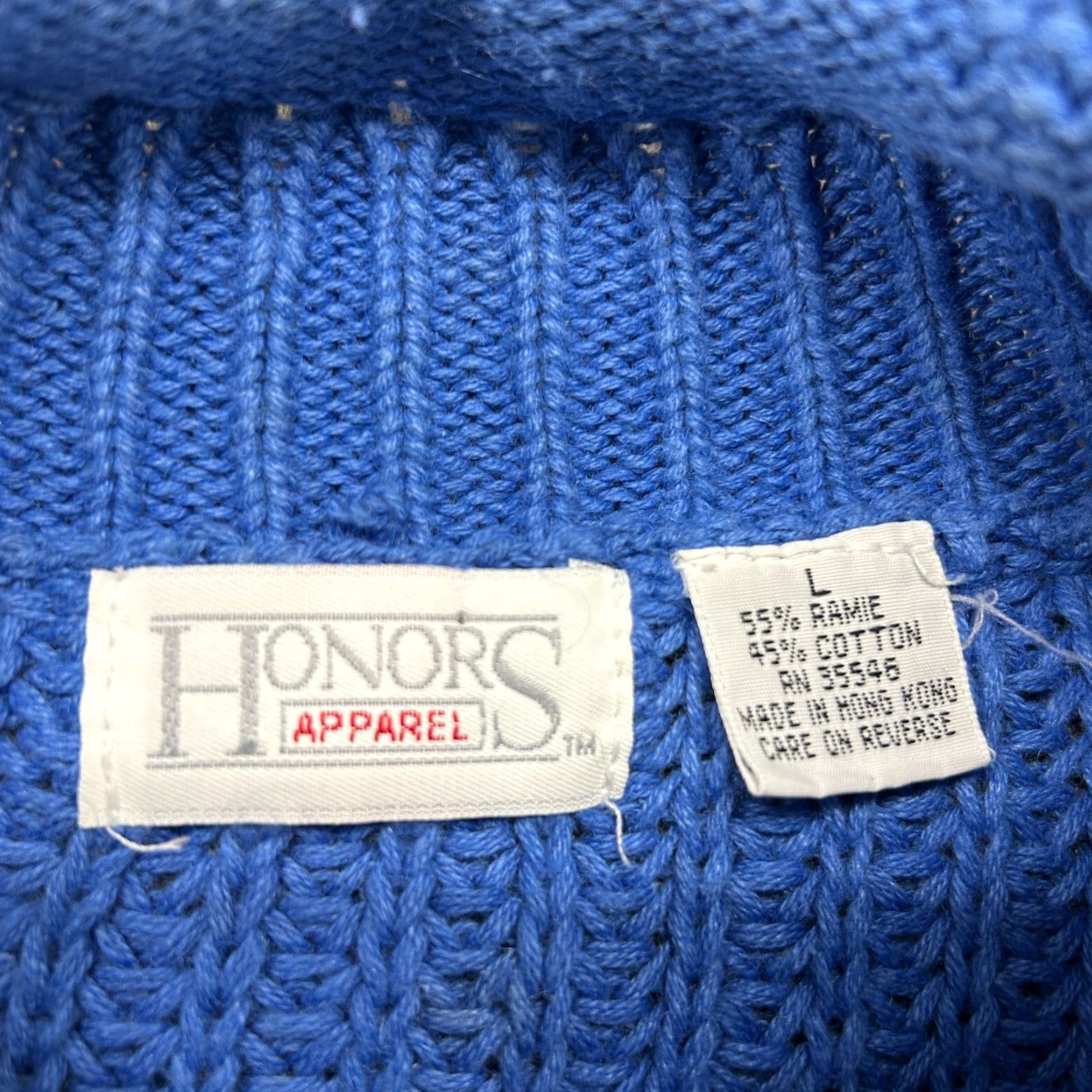 Vintage VINTAGE Honors Sweater Womens L Blue Cable Knit Mock Pullover 90s 80s Size L / US 10 / IT 46 - 4 Thumbnail