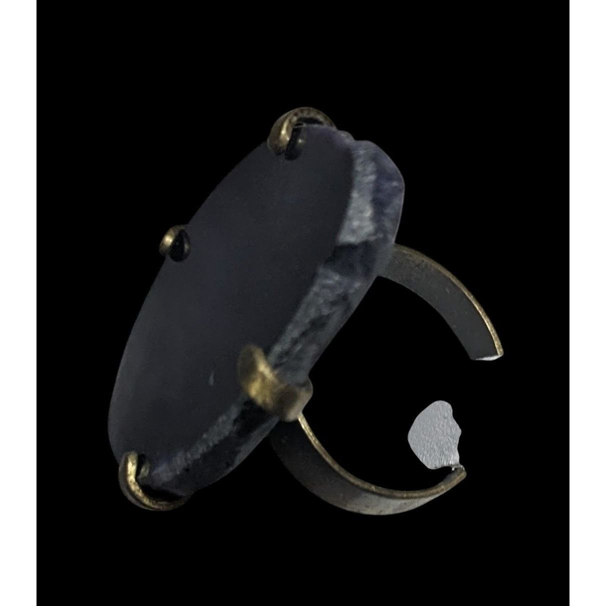Other Dark Blue Dyed Geode Slice Adjustable Statement Ring Size 6 Size ONE SIZE - 14 Thumbnail