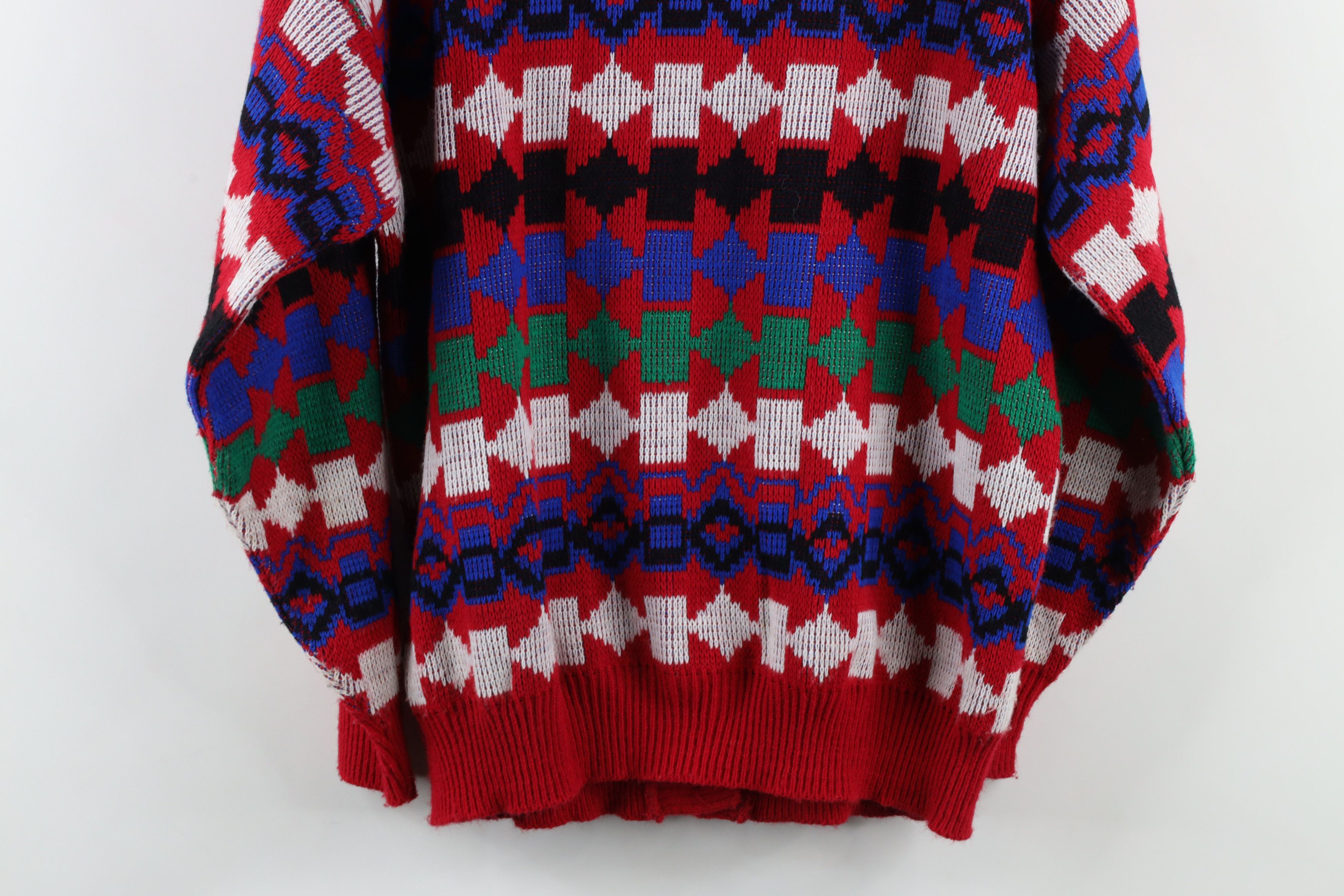 Vintage Vintage 90s Streetwear Geometric Knit Cardigan Sweater USA Size M / US 6-8 / IT 42-44 - 8 Thumbnail