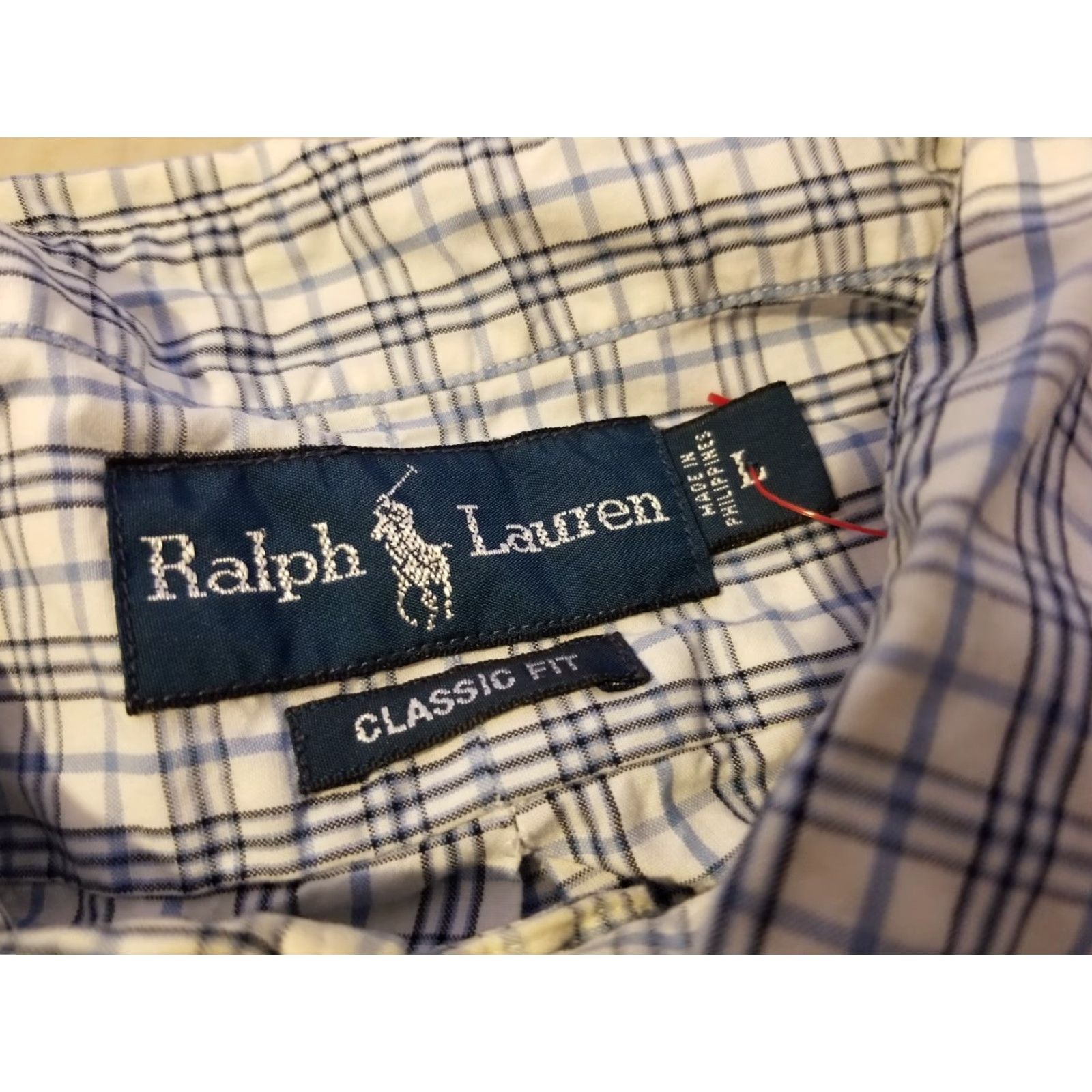 Polo Ralph Lauren Polo Ralph Lauren Dress Shirt L Mens Button-Down Cotton Blue White Button Long Sleeve Classic Size 42R - 2 Thumbnail