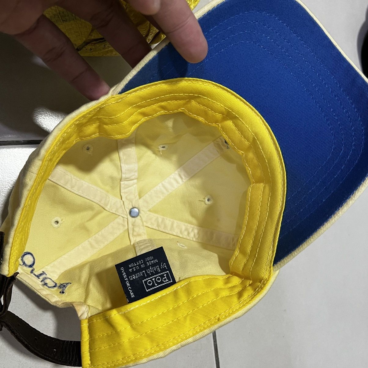 Polo Ralph Lauren Polo Ralph Lauren Yellow Cotton Baseball Hat osfm Size ONE SIZE - 5 Thumbnail