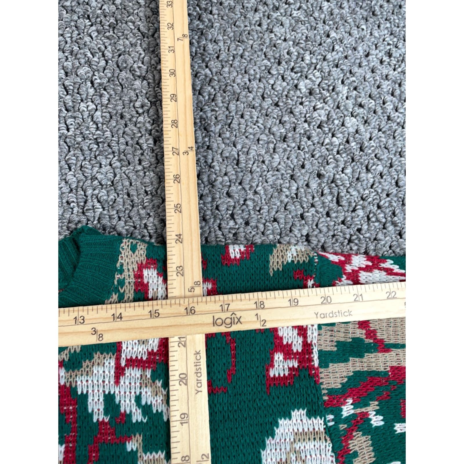 Blair VINTAGE Blair Women's Sweater 14 Medium Pullover Knit Floral Leaf Pattern Crew Neck Fall Winter Green Size M / US 6-8 / IT 42-44 - 7 Thumbnail