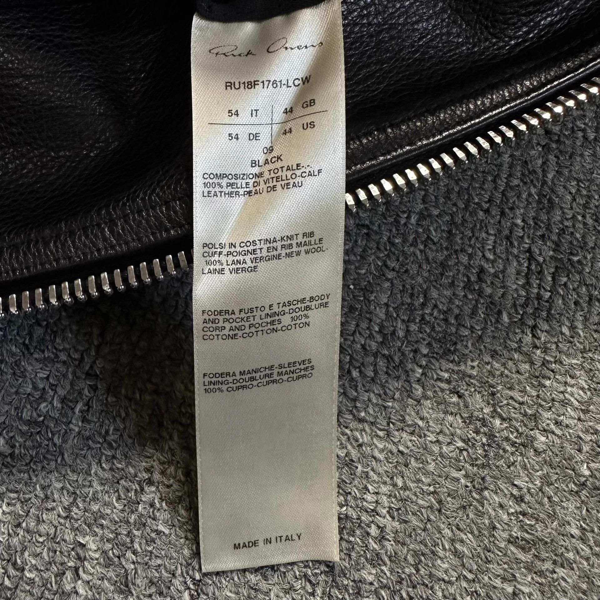 Rick Owens Rick Owens RO Black Stand Collar Leather Jacket Size US XL / EU 56 / 4 - 7 Thumbnail