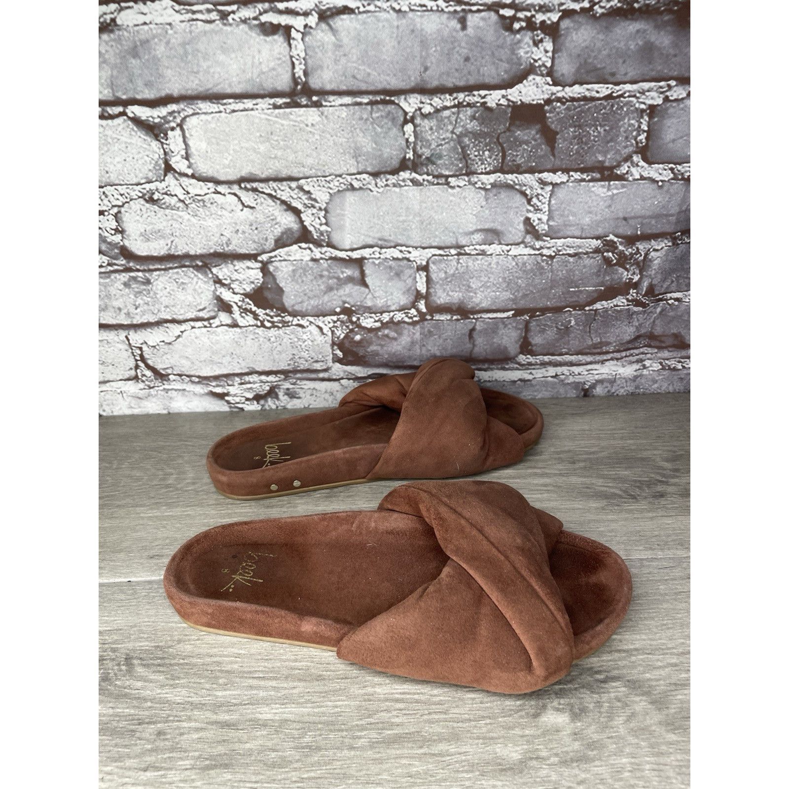 beek Beek Tesia Burnt Brown Suede Leather Slides Casual Sandals W Size US 8 / IT 38 - 16 Thumbnail
