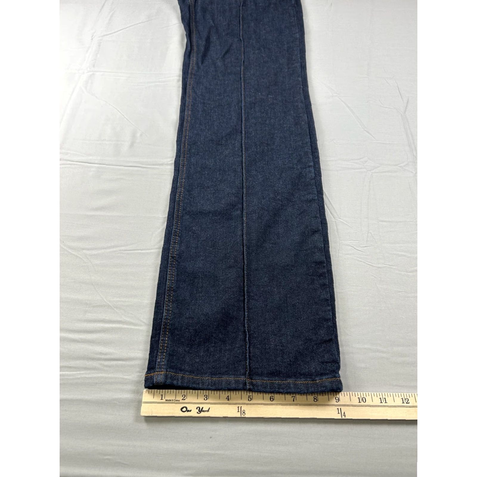 Denime Judy Blue Jeans Womens 9/29 Blue Wide Leg Denim 28X31 Relaxed Stretch Pockets Zip Fly High Rise Vintage No Size 30" / US 8 / IT 44 - 5 Thumbnail