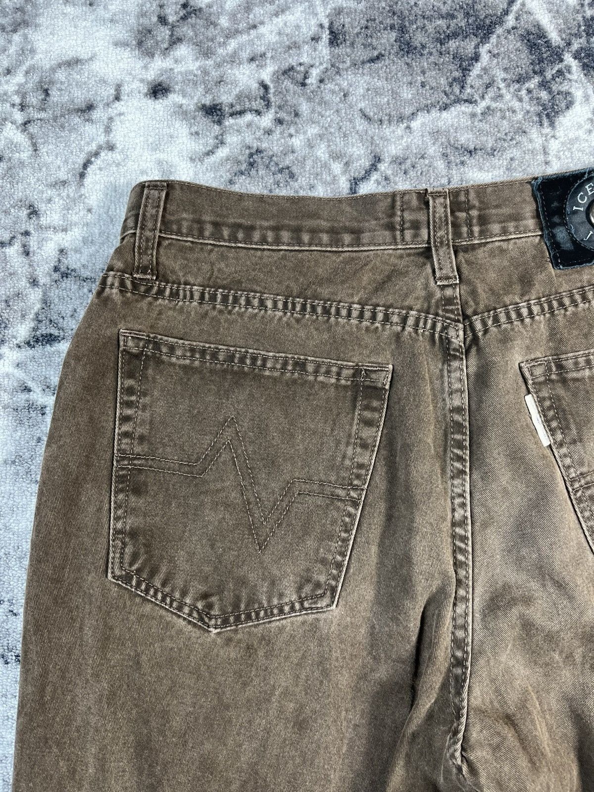 Iceberg Iceberg 90s Vintage Brown Denim Made in Italy Rare Size US 31 - 13 Thumbnail
