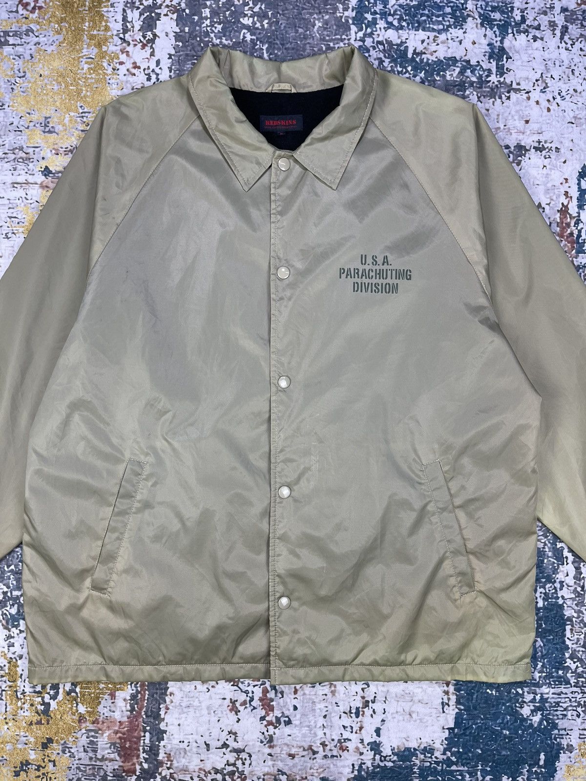 Vintage Vintage Redskins USA Parachuting Div Coach Jacket Size US L / EU 52-54 / 3 - 2 Thumbnail