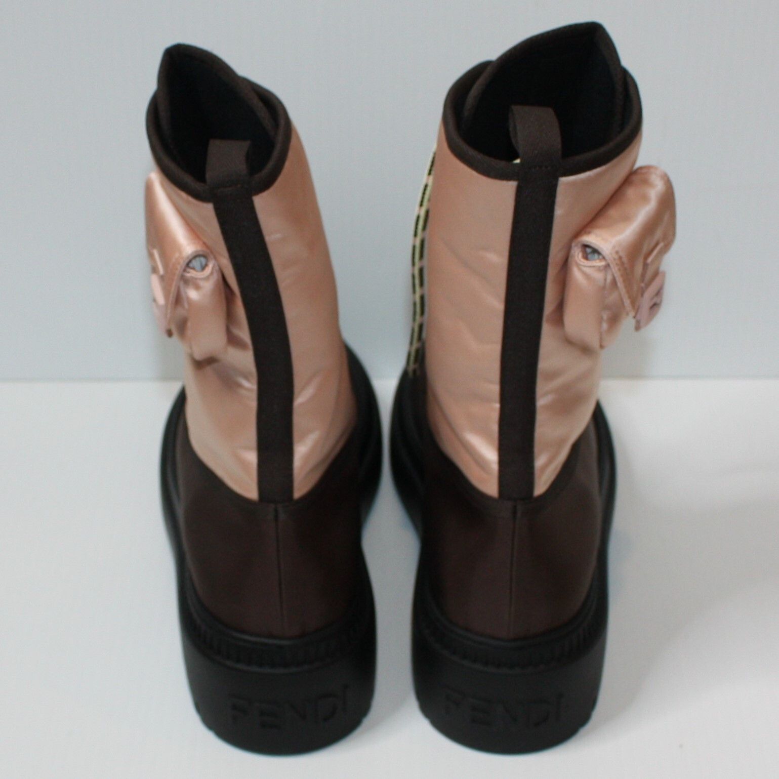Fendi Domino Pink Nylon Biker Boots with Baguette Pocket $1450 Size US 9.5 / IT 39.5 - 9 Thumbnail