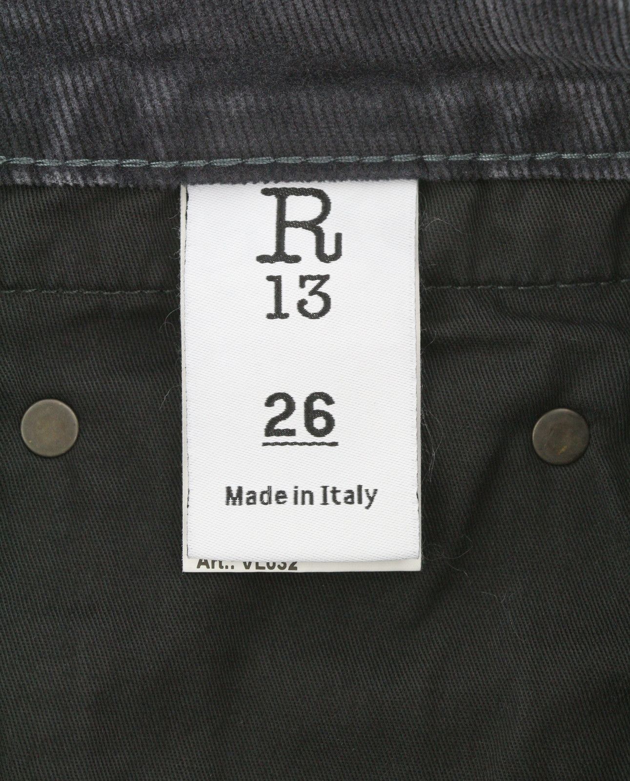 R13 BOY STRAIGHT 26 Obsidian Stretch Cord Faded FW25 86618 Size 26" / US 2 / IT 38 - 8 Thumbnail