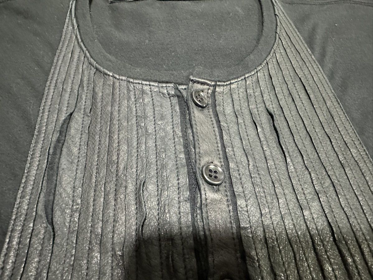KMRii 🔥Y2K Archived Bark Tannage Pig Suede Hybrid Henley Shirt Size US M / EU 48-50 / 2 - 5 Thumbnail