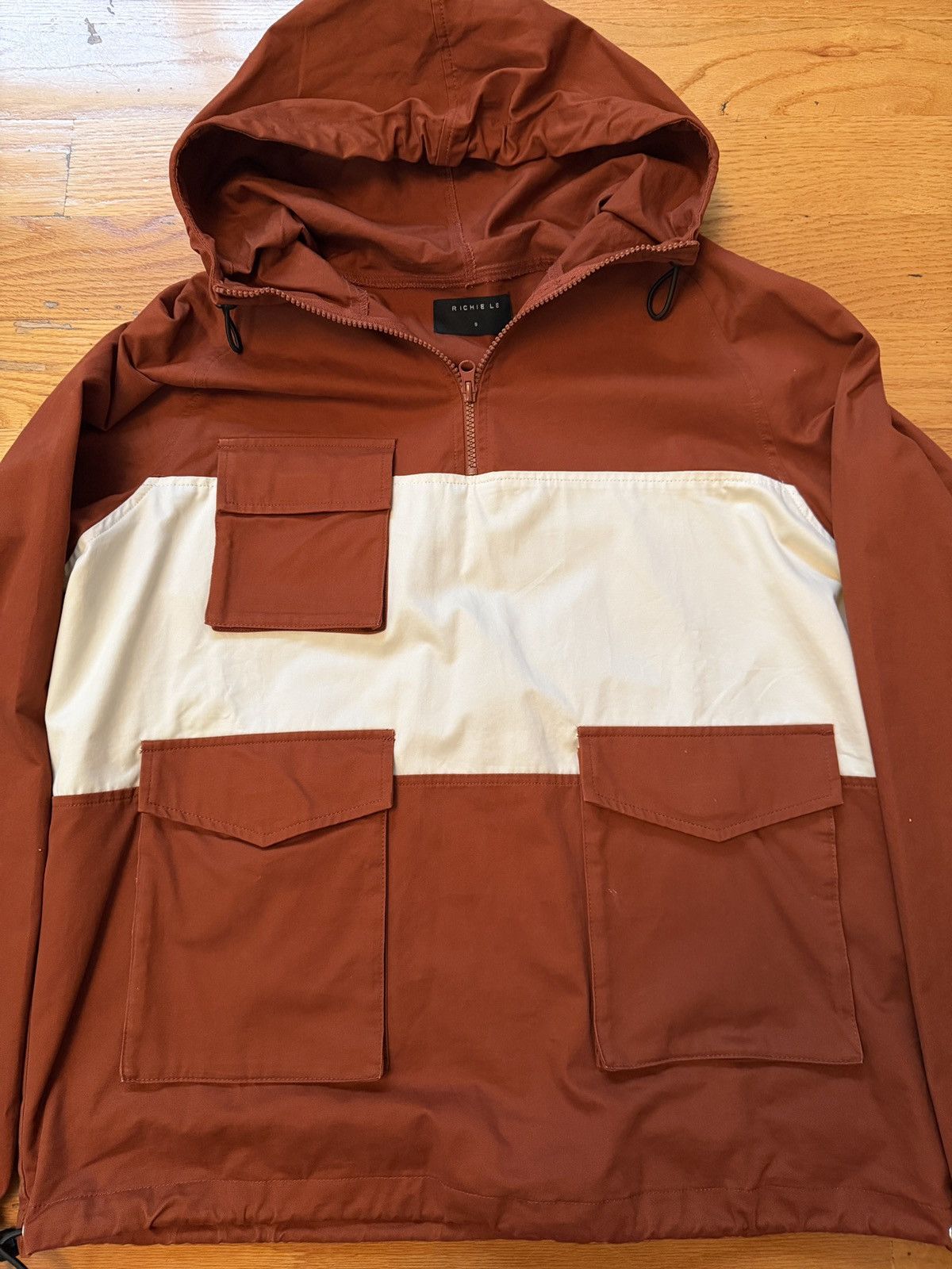 Richie Le Collection Richie le Collection Orange Colorblock Hooded Anorak Size S Size US S / EU 44-46 / 1 - 2 Thumbnail