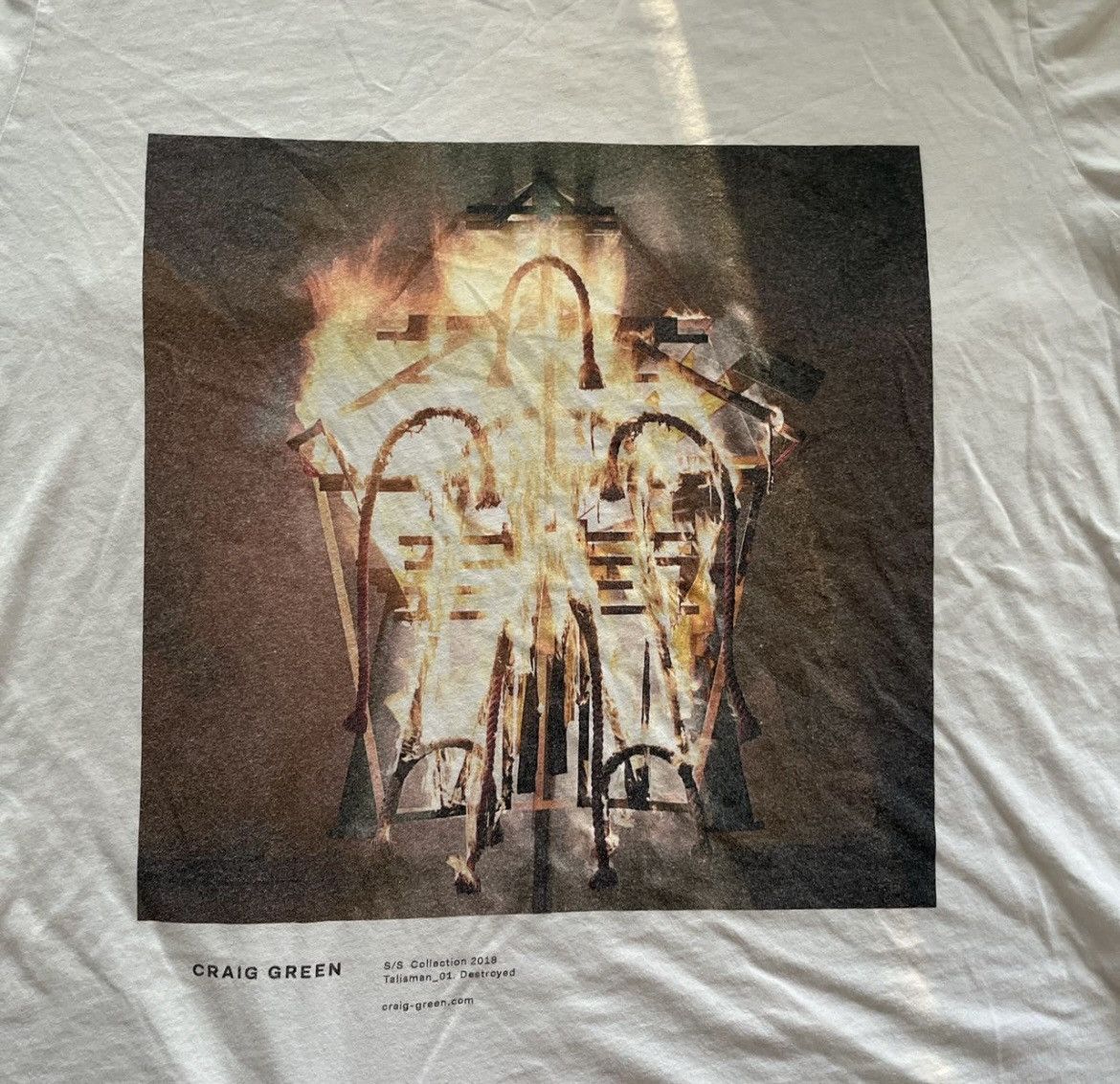 Craig Green Craig Green S/S 2018 Talisman Destroyed white T-shirt Size US L / EU 52-54 / 3 - 4 Thumbnail