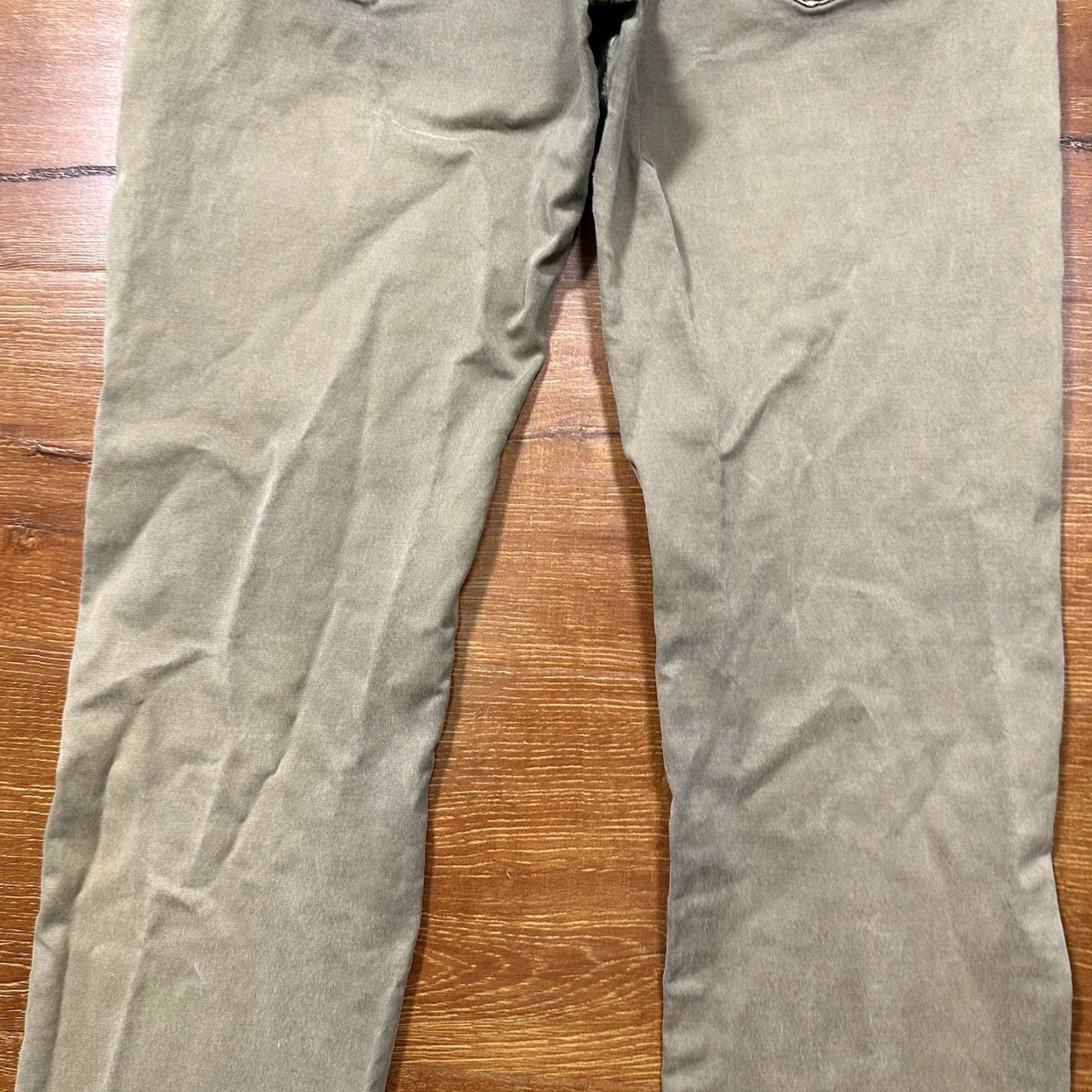 Buck Mason Maverick Slim Pants Mens 33x32 Beige Distressed Grunge Punk Alt Retro Jeans main image 1