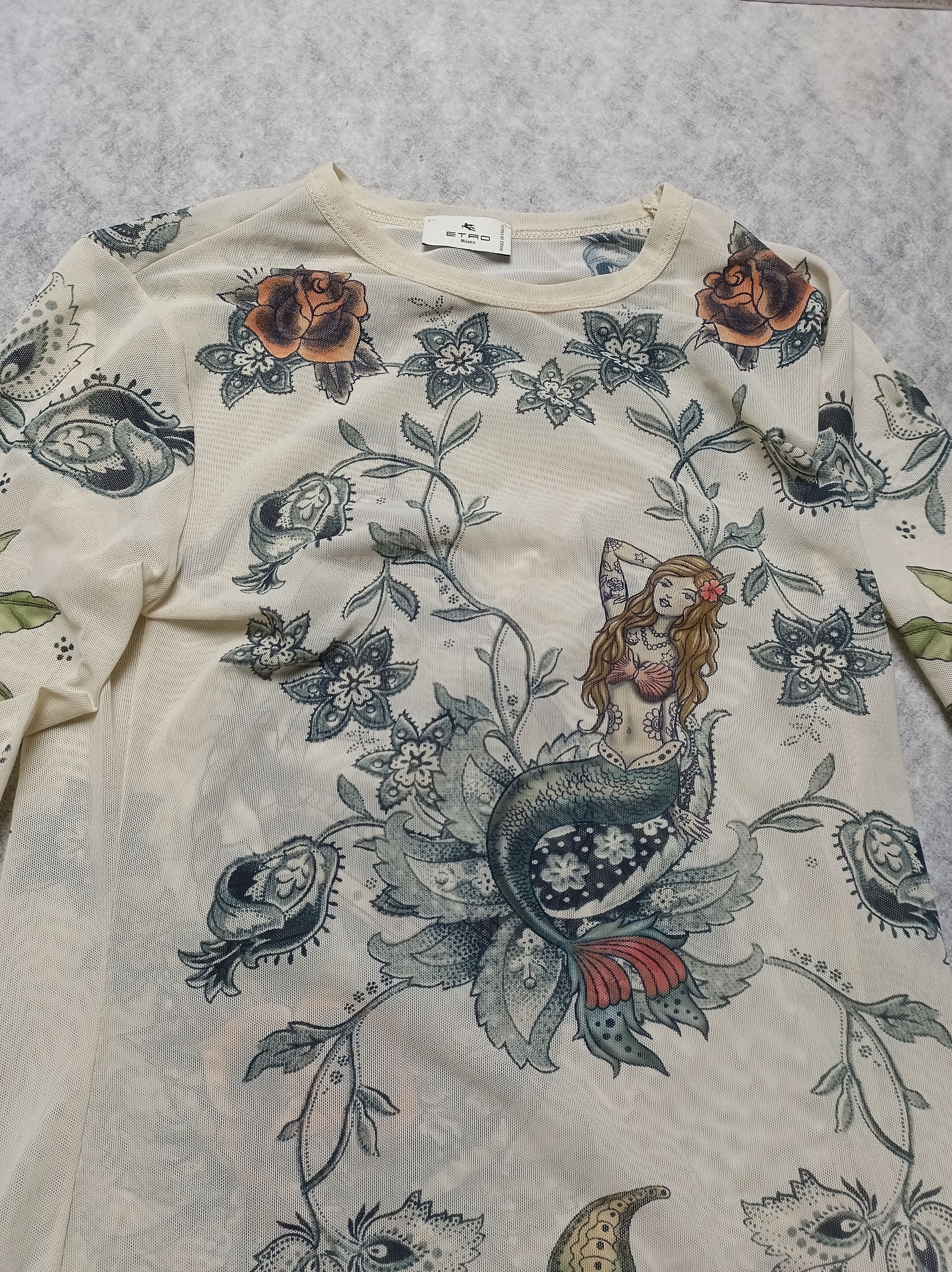 Etro ETRO Milano Old School Mermaid Print Mesh Top Jumper Size M / US 6-8 / IT 42-44 - 8 Thumbnail